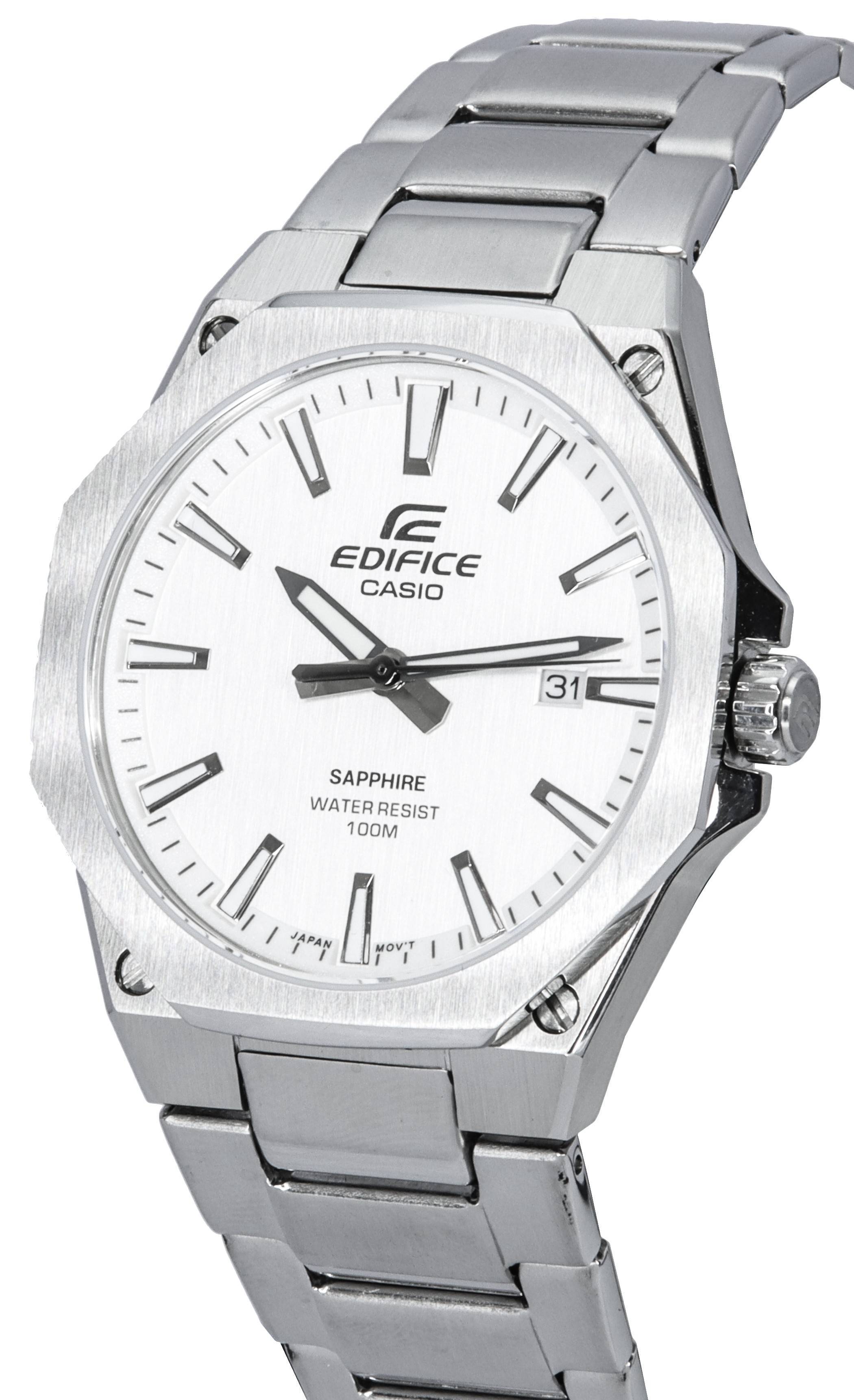 Casio Edifice Stainless Steel White Dial Quartz EFR - S108D - 7A EFRS108D - 7 100M Men's Watch - Prestige Stones