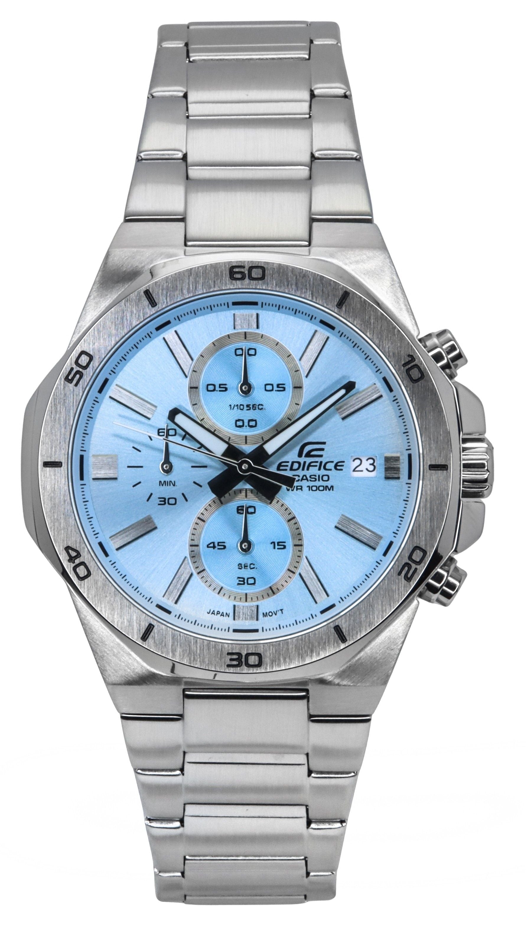 Casio Edifice Standard Chronograph Analog Stainless Steel Blue Dial Quartz EFV - 640D - 2BV 100M Men's Watch - Prestige Stones