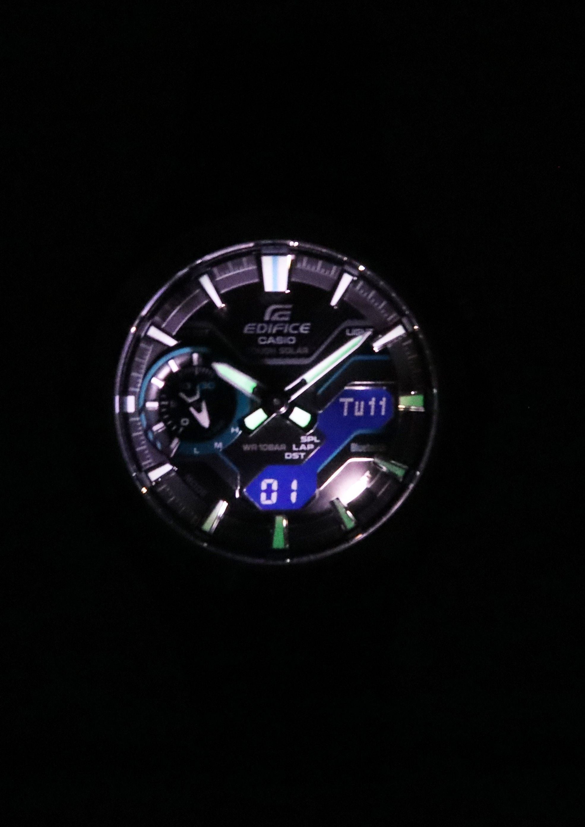Casio Edifice Windflow Analog Digital Smartphone Link Black Dial Solar ECB - 2200DD - 1A 100M Men's Watch - Prestige Stones