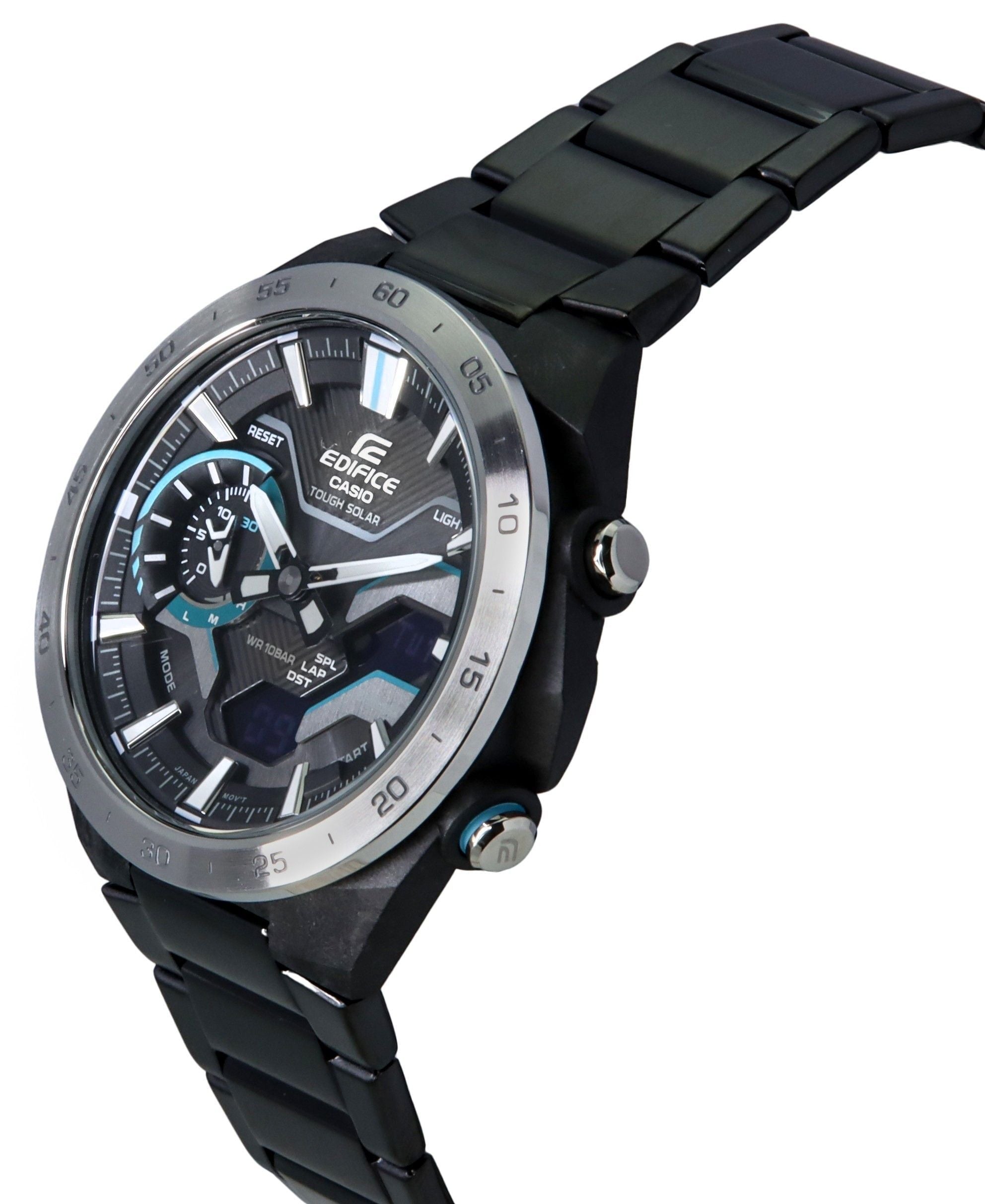 Casio Edifice Windflow Analog Digital Smartphone Link Black Dial Solar ECB - 2200DD - 1A 100M Men's Watch - Prestige Stones