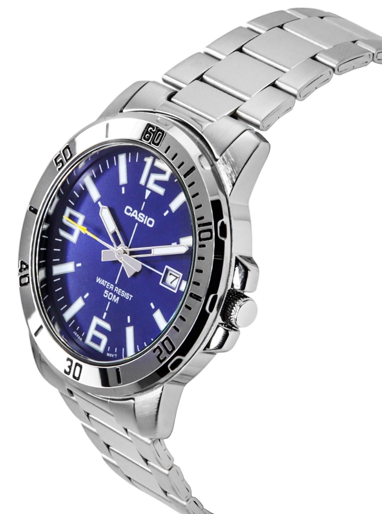 Casio Enticer Analog Stainless Steel Blue Dial Quartz MTP - VD01D - 2BV Men's Watch - Prestige Stones