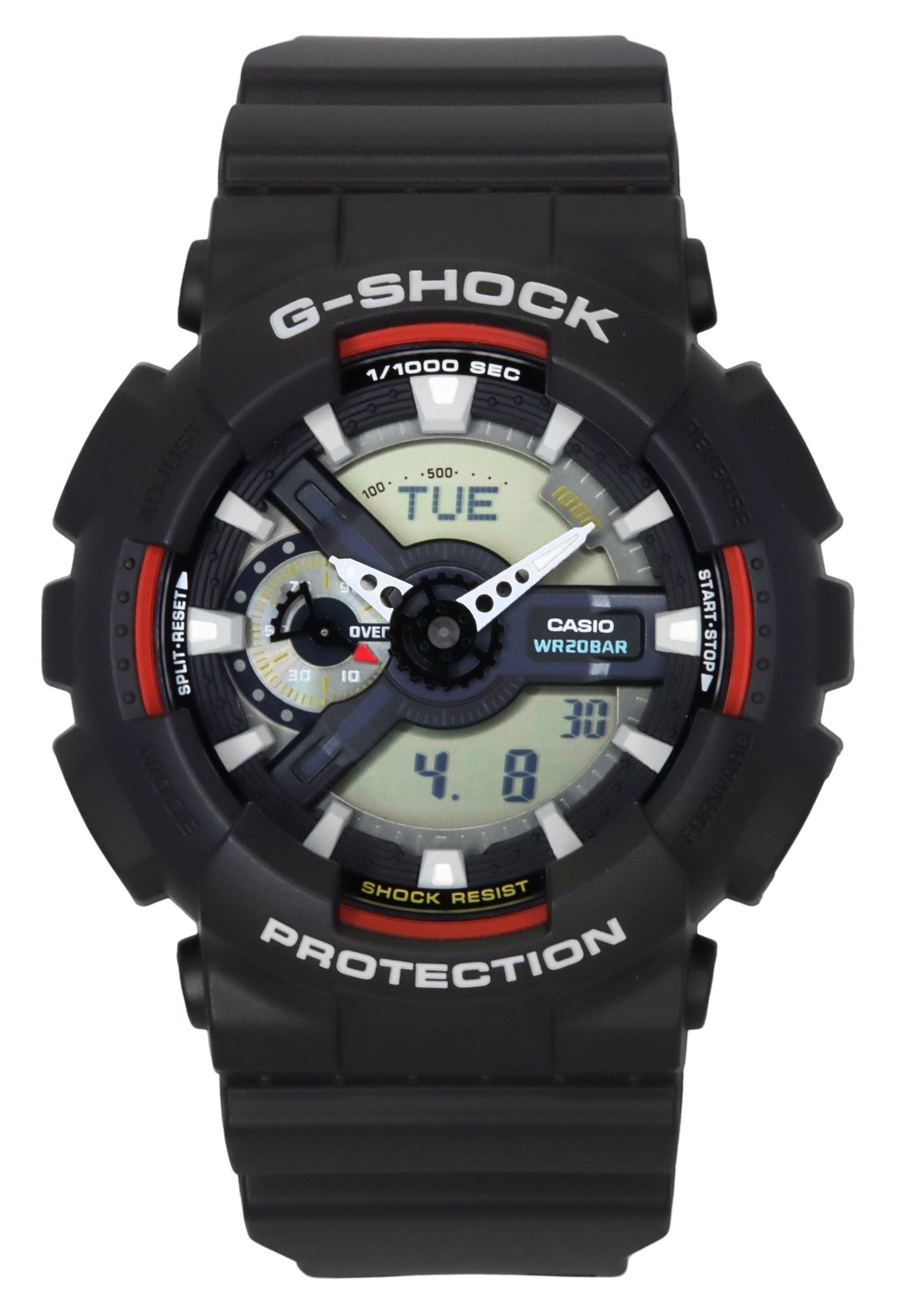 Casio G - Shock Analog Digital Bio - Based Resin Black Dial Quartz GA - 110RL - 1A 200M Men's Watch - Prestige Stones