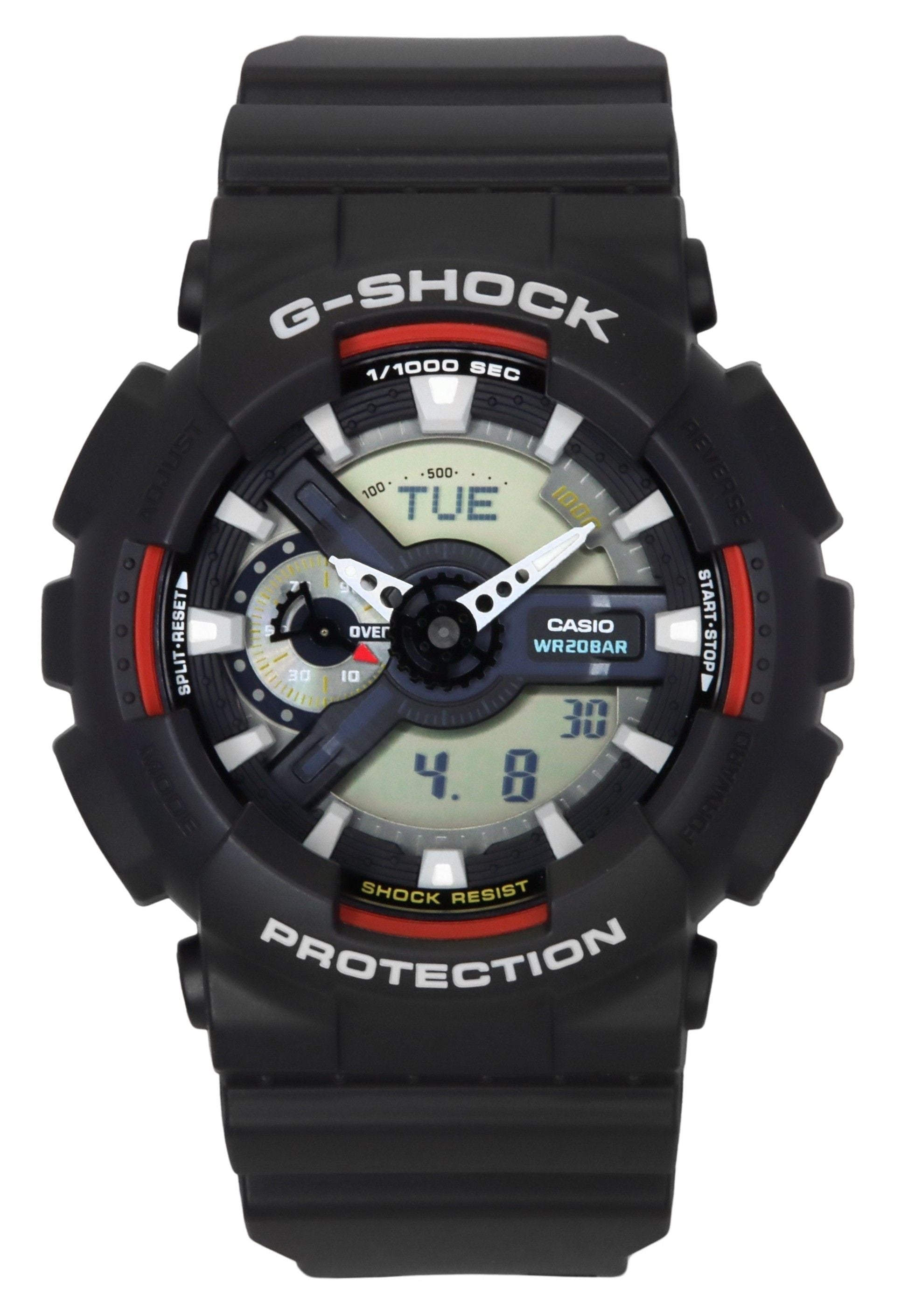 Casio G - Shock Analog Digital Bio - Based Resin Black Dial Quartz GA - 110RL - 1A 200M Men's Watch - Prestige Stones