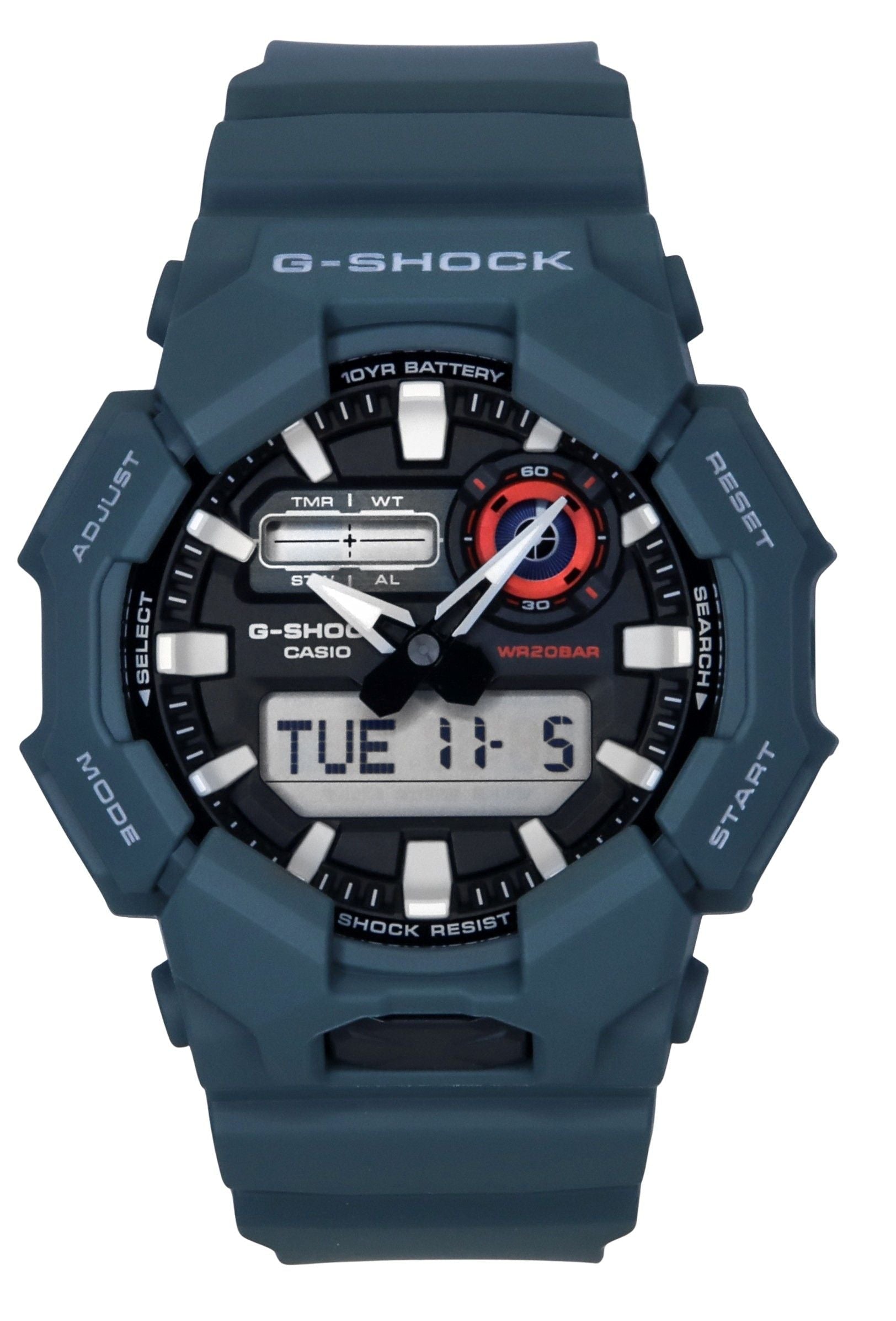 Casio G - Shock Analog Digital Bio - Based Resin Strap Black Dial Quartz GA - 010 - 2A 200M Men's Watch - Prestige Stones