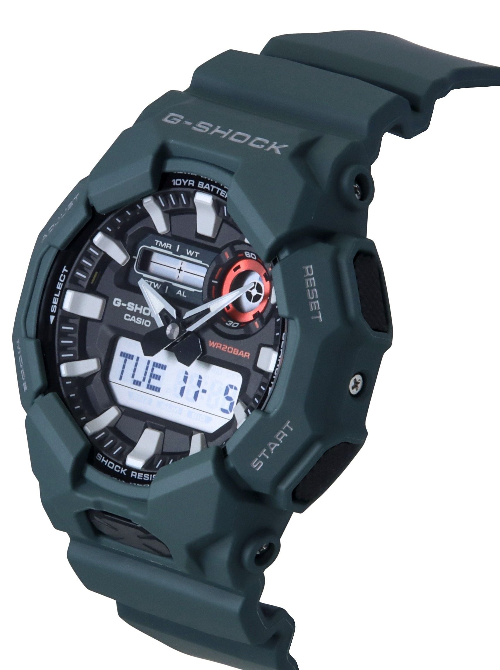 Casio G - Shock Analog Digital Bio - Based Resin Strap Black Dial Quartz GA - 010 - 2A 200M Men's Watch - Prestige Stones