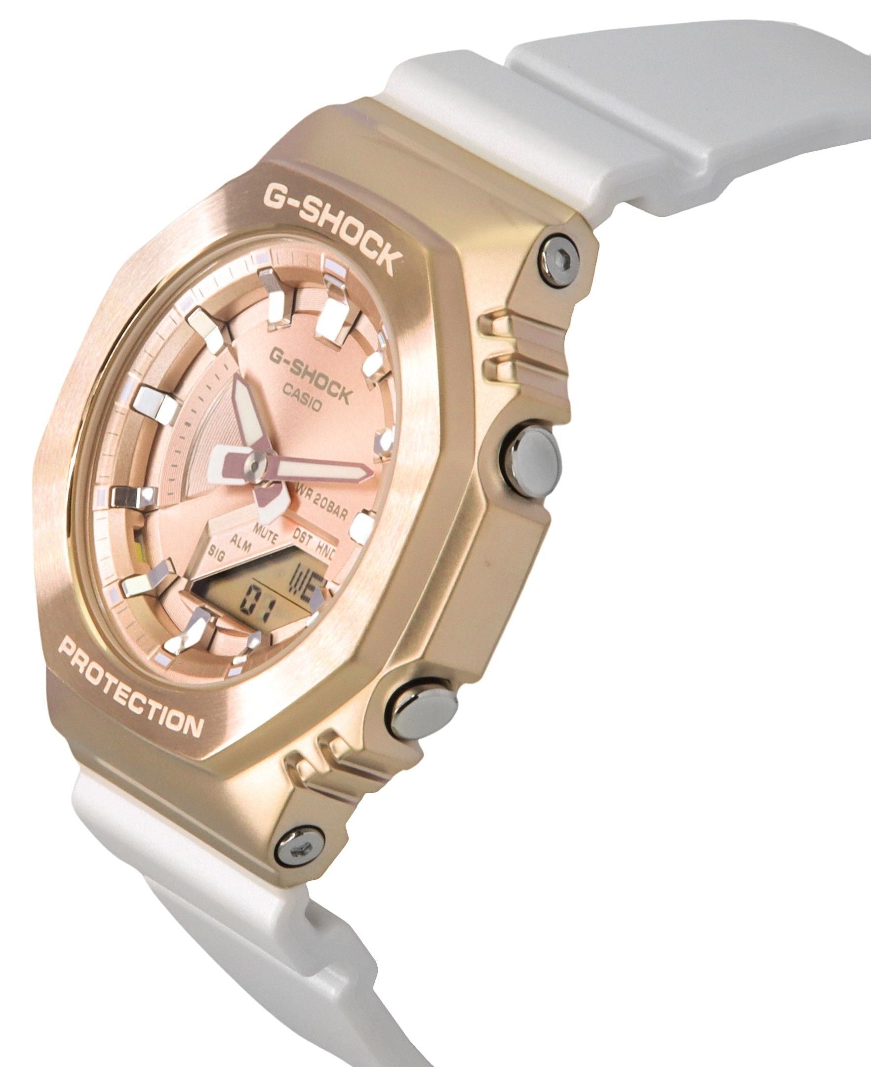 Casio G - Shock Analog Digital Bio - Based Resin Strap Rose Gold Dial Quartz GM - S2100CW - 7A 200M Women's Watch - Prestige Stones