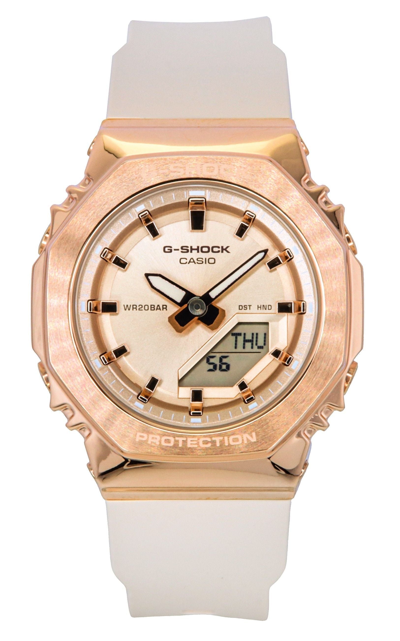 Casio G - Shock Analog Digital Bio - Based Resin Strap Rose Gold Dial Quartz GM - S2110PG - 4A 200M Women's Watch - Prestige Stones