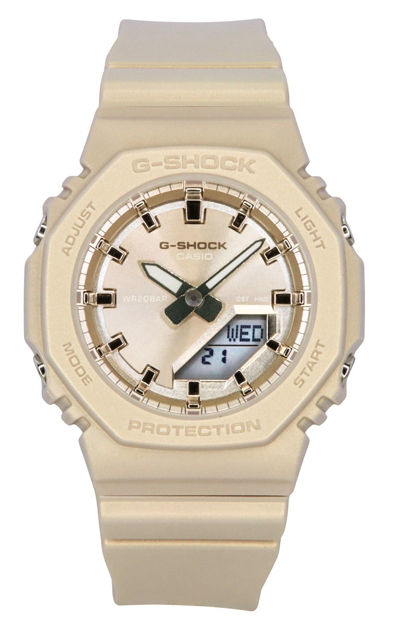 Casio G - Shock Analog Digital Bio - Based Resin Strap Rose Gold Dial Quartz GMA - P2100ST - 9A 200M Women's Watch - Prestige Stones