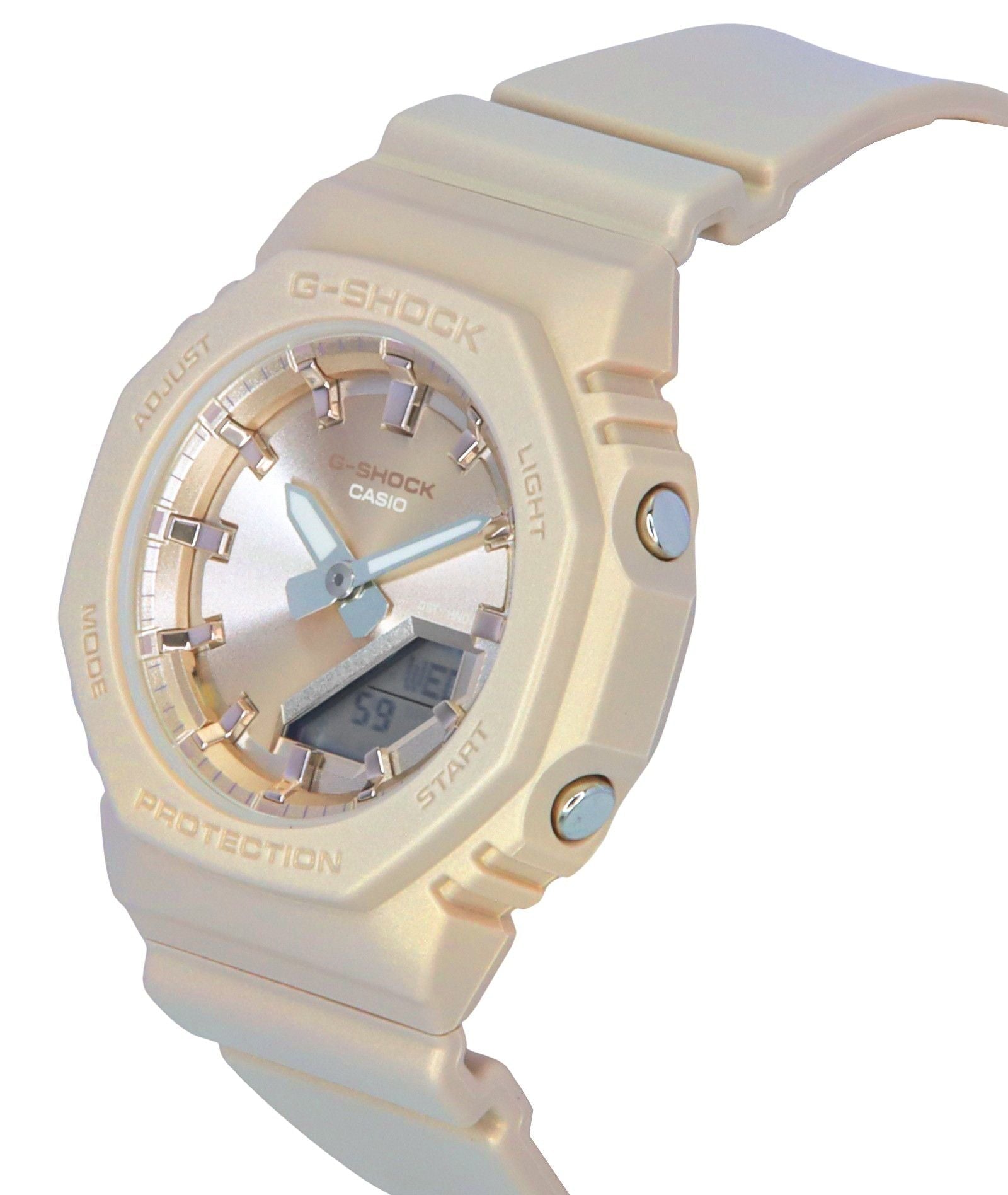 Casio G - Shock Analog Digital Bio - Based Resin Strap Rose Gold Dial Quartz GMA - P2100ST - 9A 200M Women's Watch - Prestige Stones
