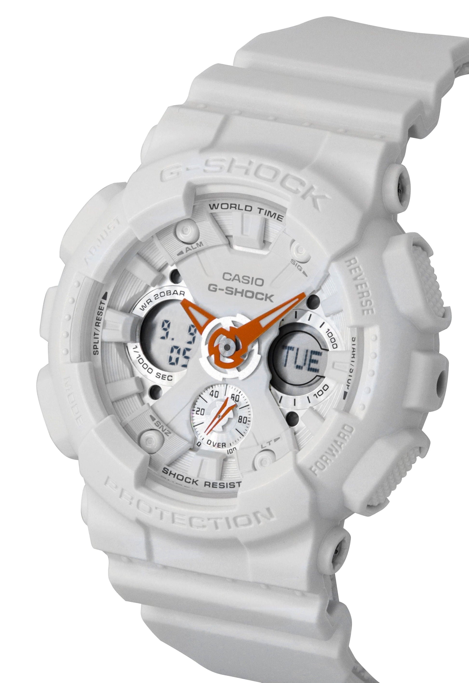 Casio G - Shock Analog Digital Bio - Based Resin White Dial Quartz GMA - S120SA - 7A1 200M Women's Watch - Prestige Stones