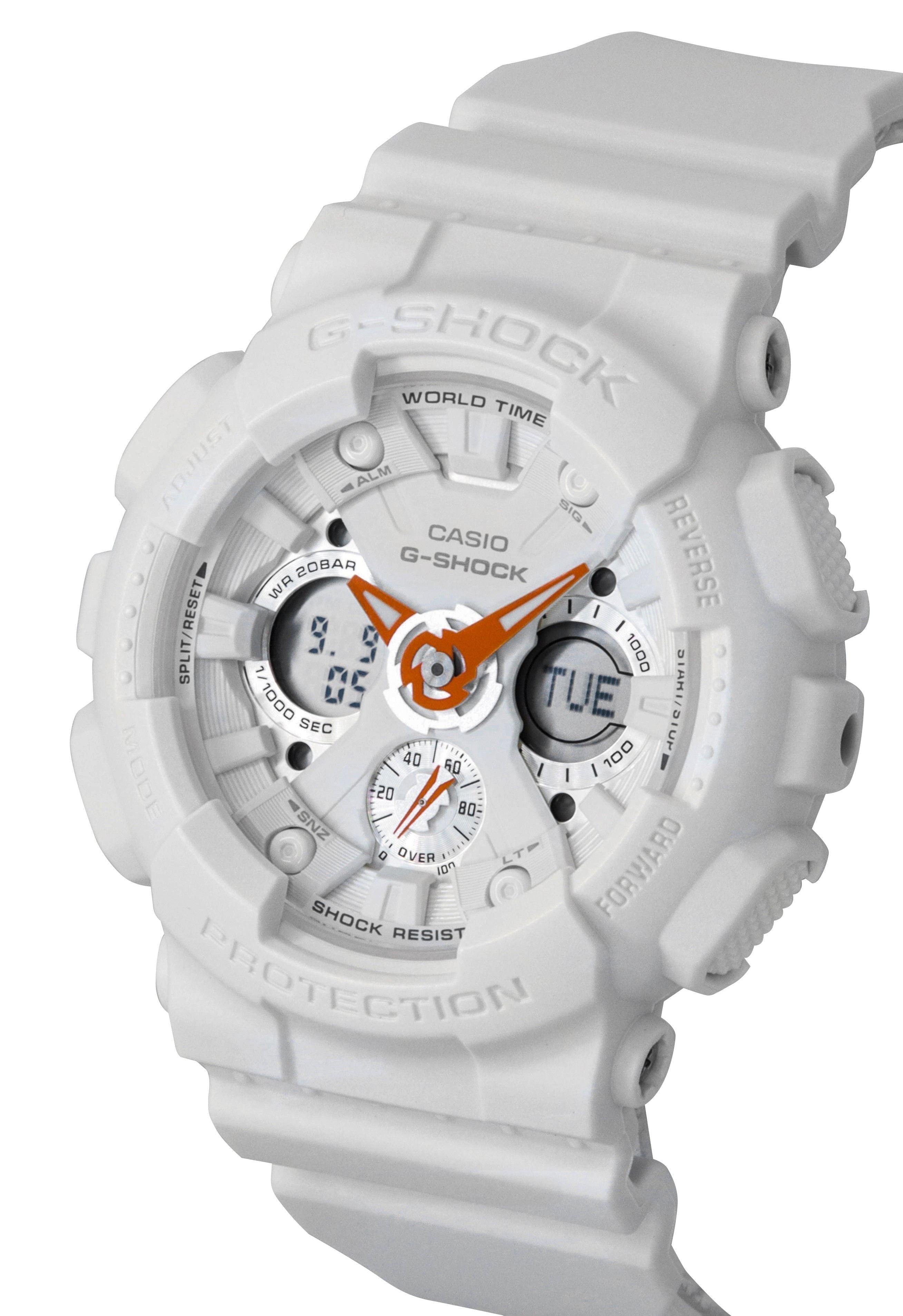 Casio G - Shock Analog Digital Bio - Based Resin White Dial Quartz GMA - S120SA - 7A1 200M Women's Watch - Prestige Stones