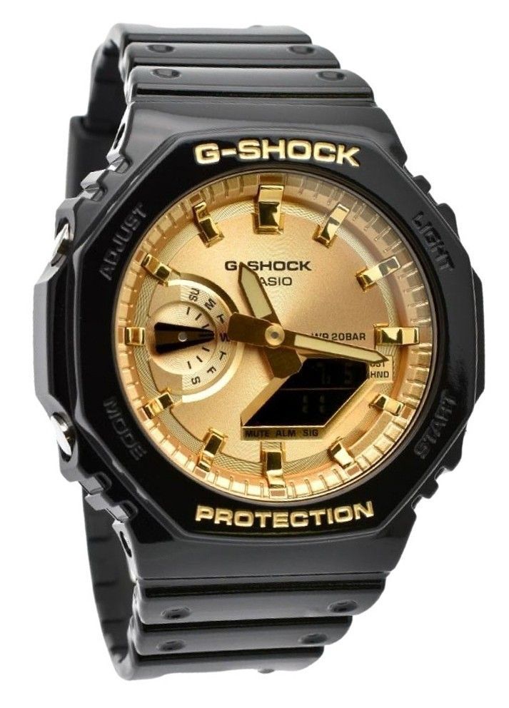 Casio G - Shock Analog Digital Black And Gold Color Resin Strap Quartz GA - 2100GB - 1A 200M Men's Watch - Prestige Stones
