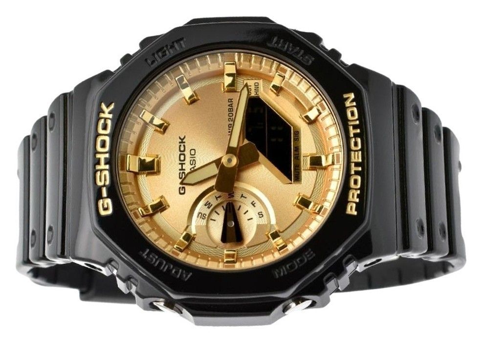 Casio G - Shock Analog Digital Black And Gold Color Resin Strap Quartz GA - 2100GB - 1A 200M Men's Watch - Prestige Stones