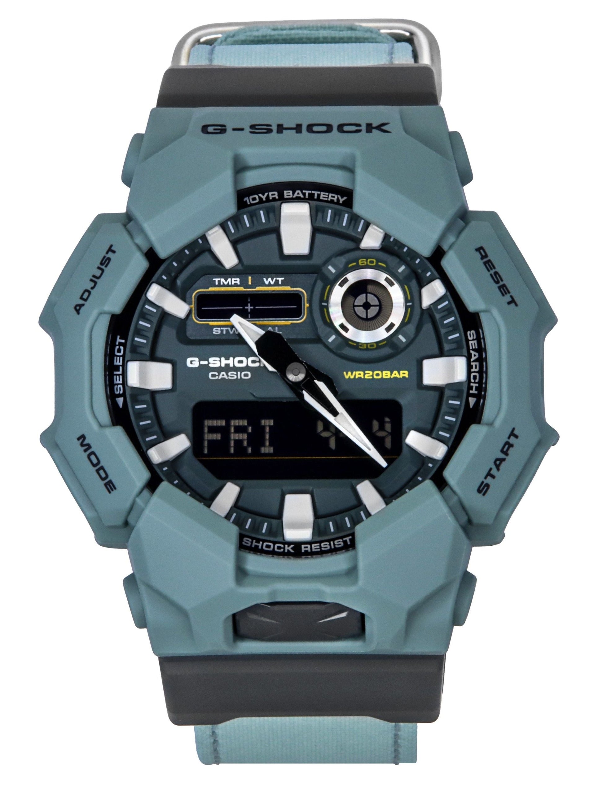 Casio G - Shock Analog Digital Cloth Strap Blue Dial Quartz GA - 010CE - 2A 200M Men's Watch - Prestige Stones