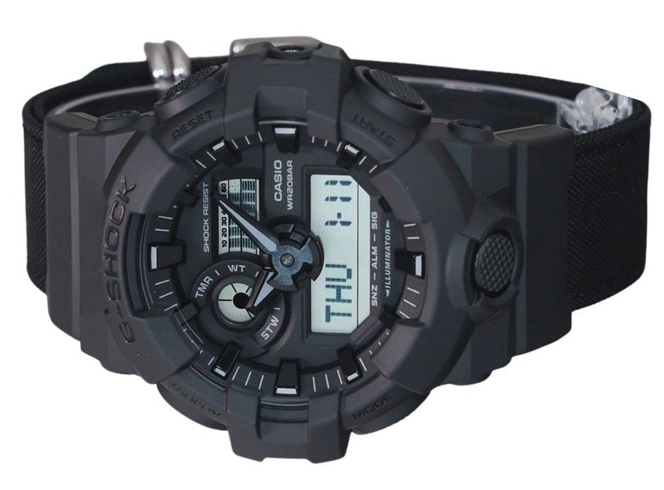 Casio G - Shock Analog Digital Eco Cloth Strap Black Dial Quartz GA - 700BCE - 1A 200M Men's Watch - Prestige Stones