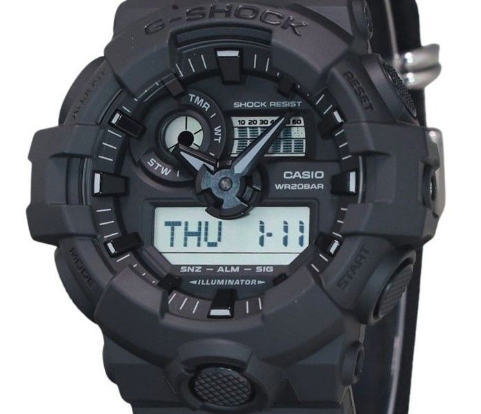 Casio G - Shock Analog Digital Eco Cloth Strap Black Dial Quartz GA - 700BCE - 1A 200M Men's Watch - Prestige Stones