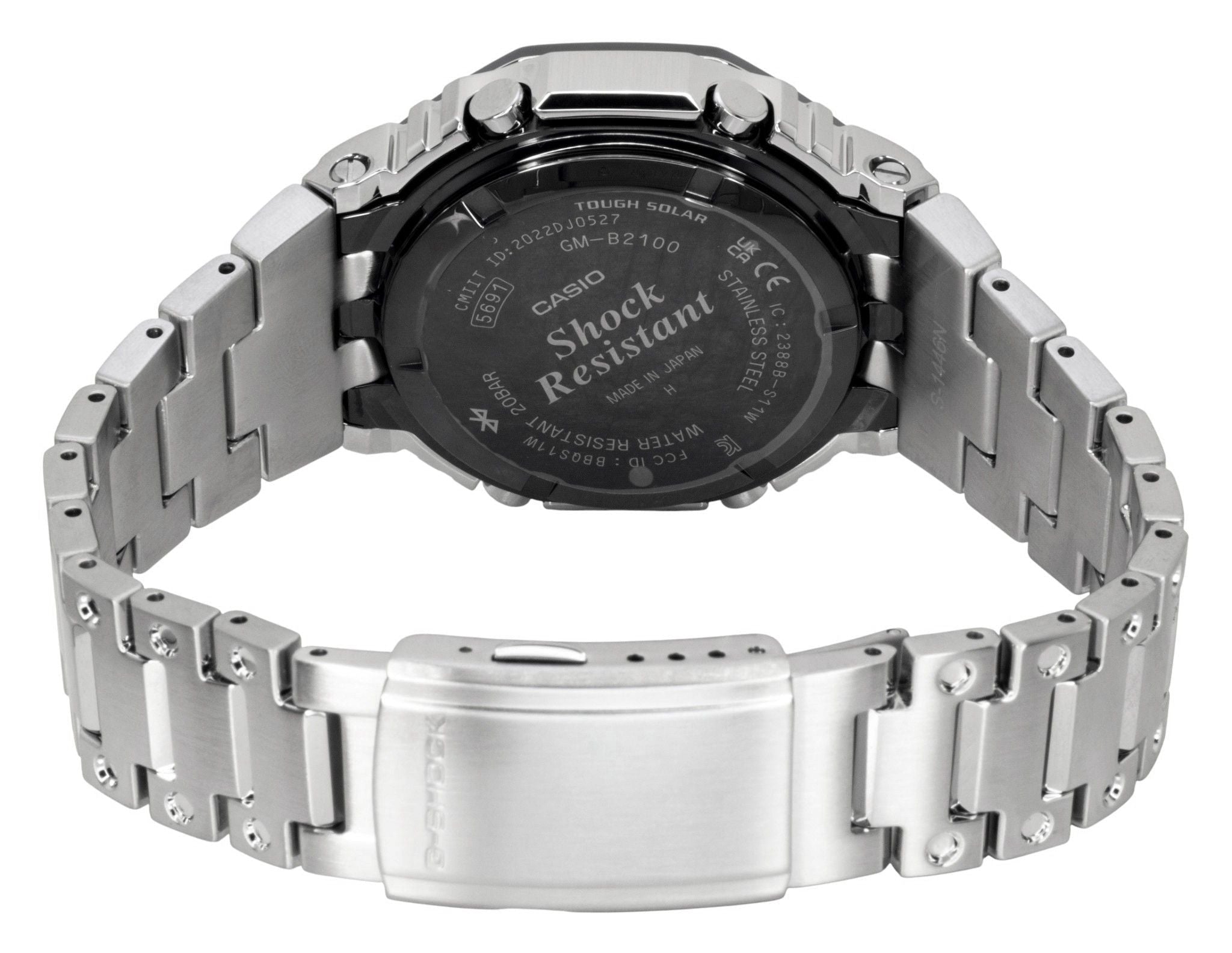 Casio G - Shock Analog Digital Full Metal Smartphone Link Black Dial Solar GM - B2100BT - 1A 200M Men's Watch - Prestige Stones