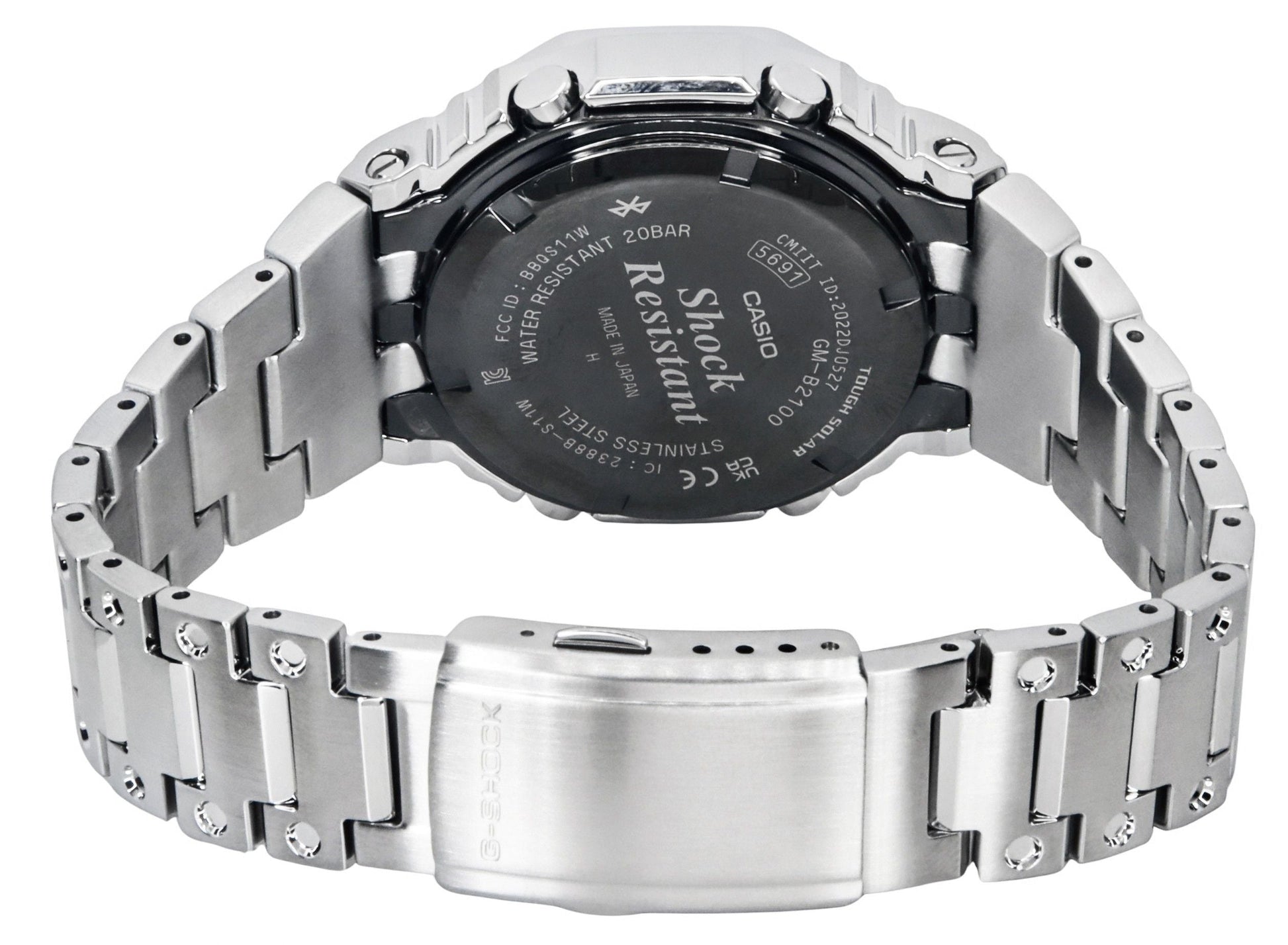 Casio G - Shock Analog Digital Full Metal Smartphone Link Blue Dial Solar GM - B2100AD - 2A 200M Men's Watch - Prestige Stones
