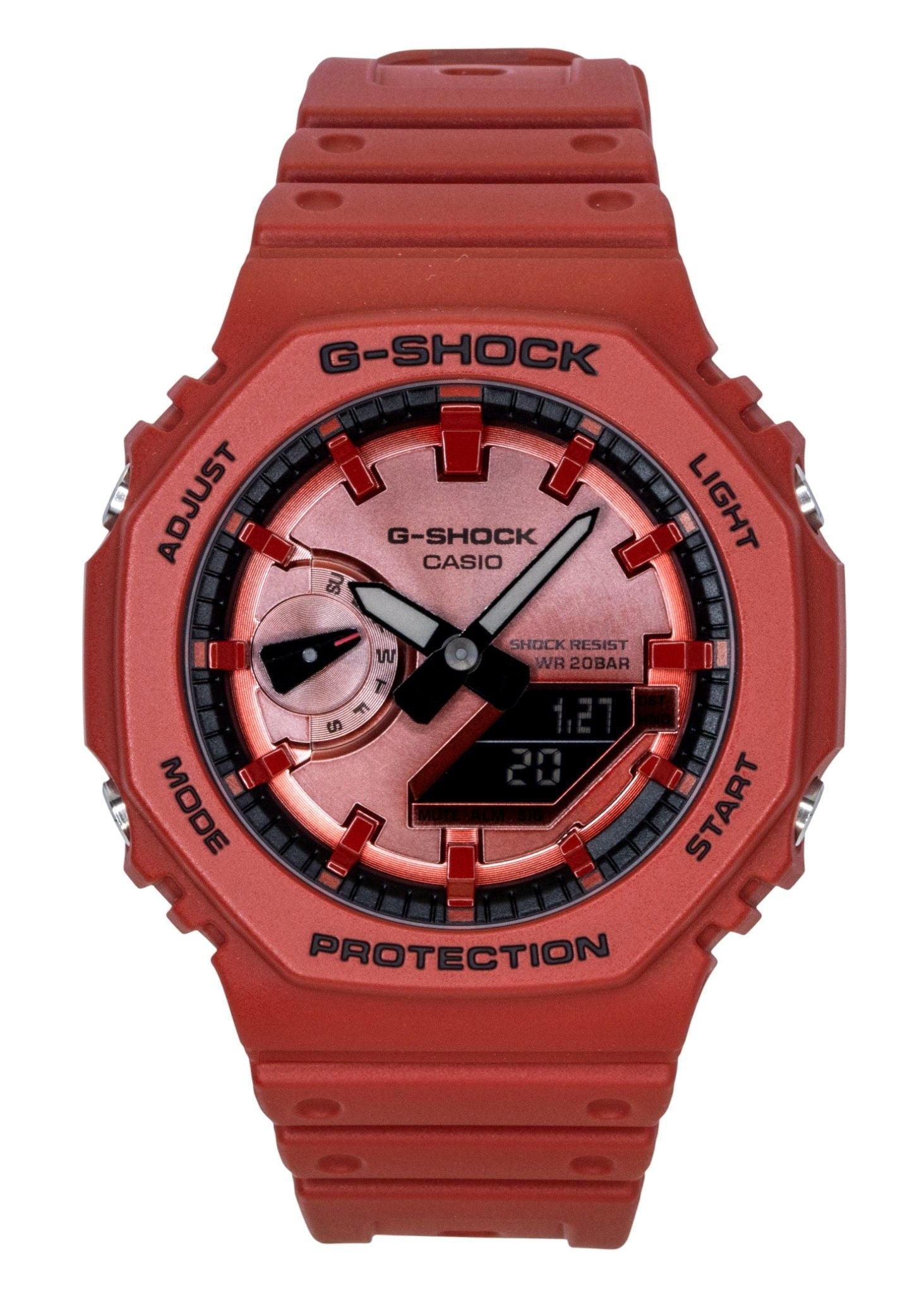 Casio G - Shock Analog Digital Red Bio - Based Resin Strap Quartz GA - 2100RRB - 4A 200M Men's Watch - Prestige Stones