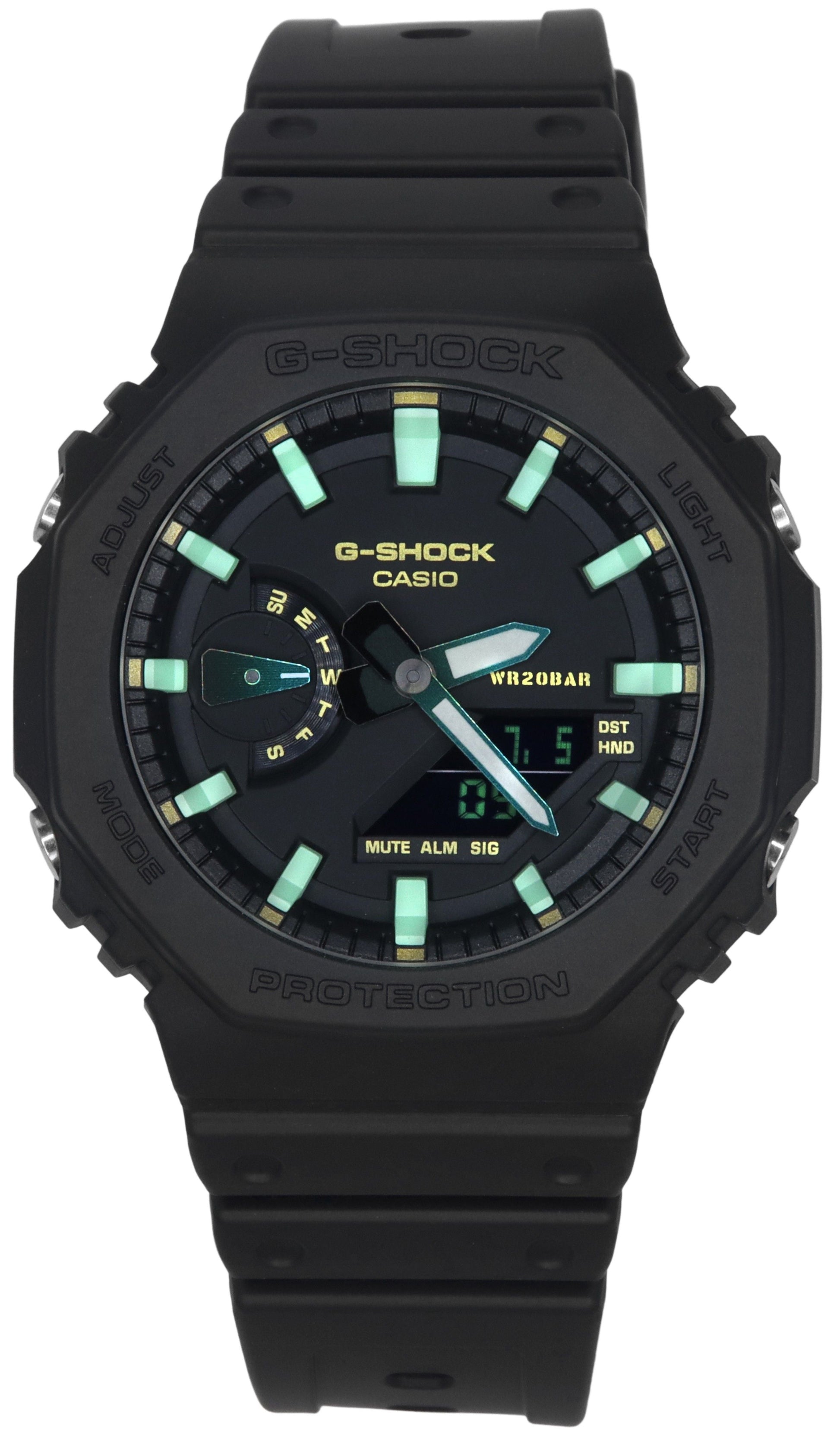Casio G - Shock Analog Digital Resin Strap Black Dial Quartz GA - 2100RC - 1A 200M Men's Watch - Prestige Stones