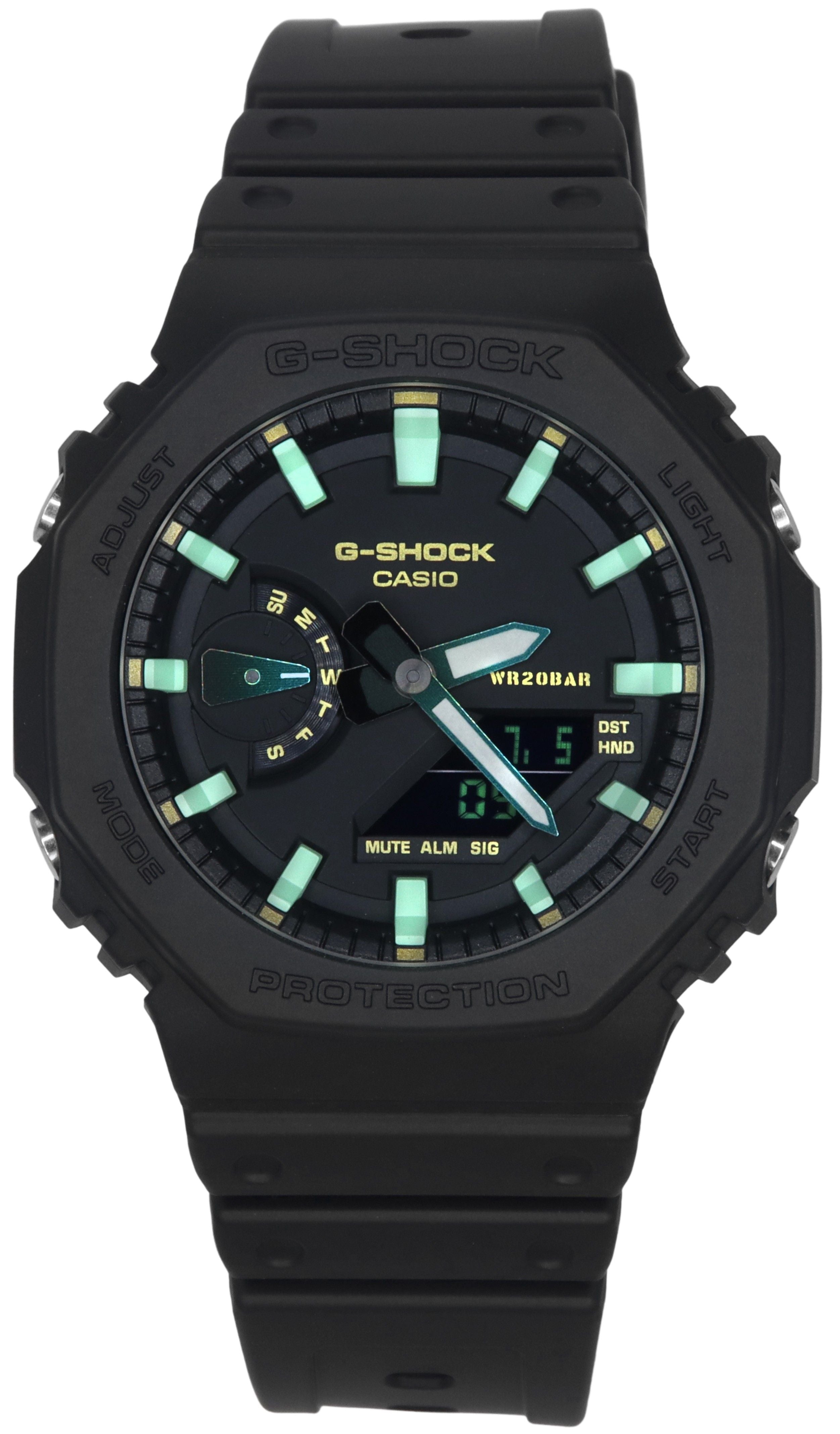 Casio G - Shock Analog Digital Resin Strap Black Dial Quartz GA - 2100RC - 1A 200M Men's Watch - Prestige Stones