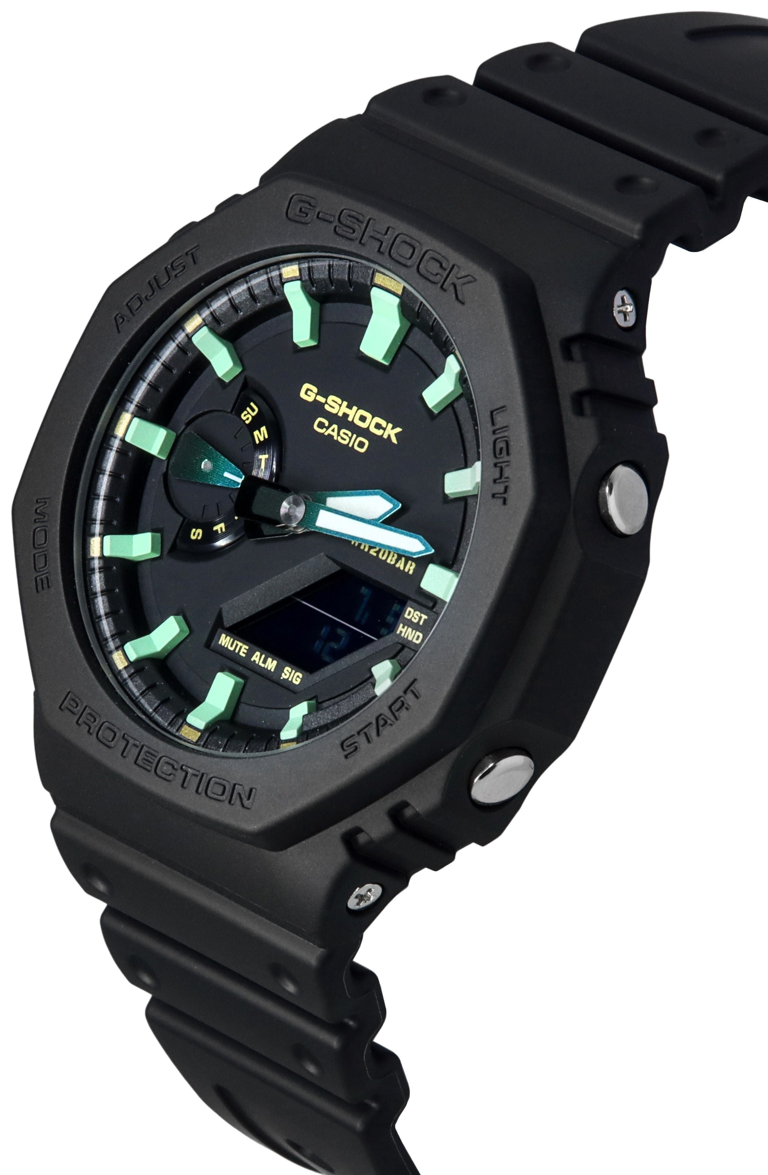 Casio G - Shock Analog Digital Resin Strap Black Dial Quartz GA - 2100RC - 1A 200M Men's Watch - Prestige Stones