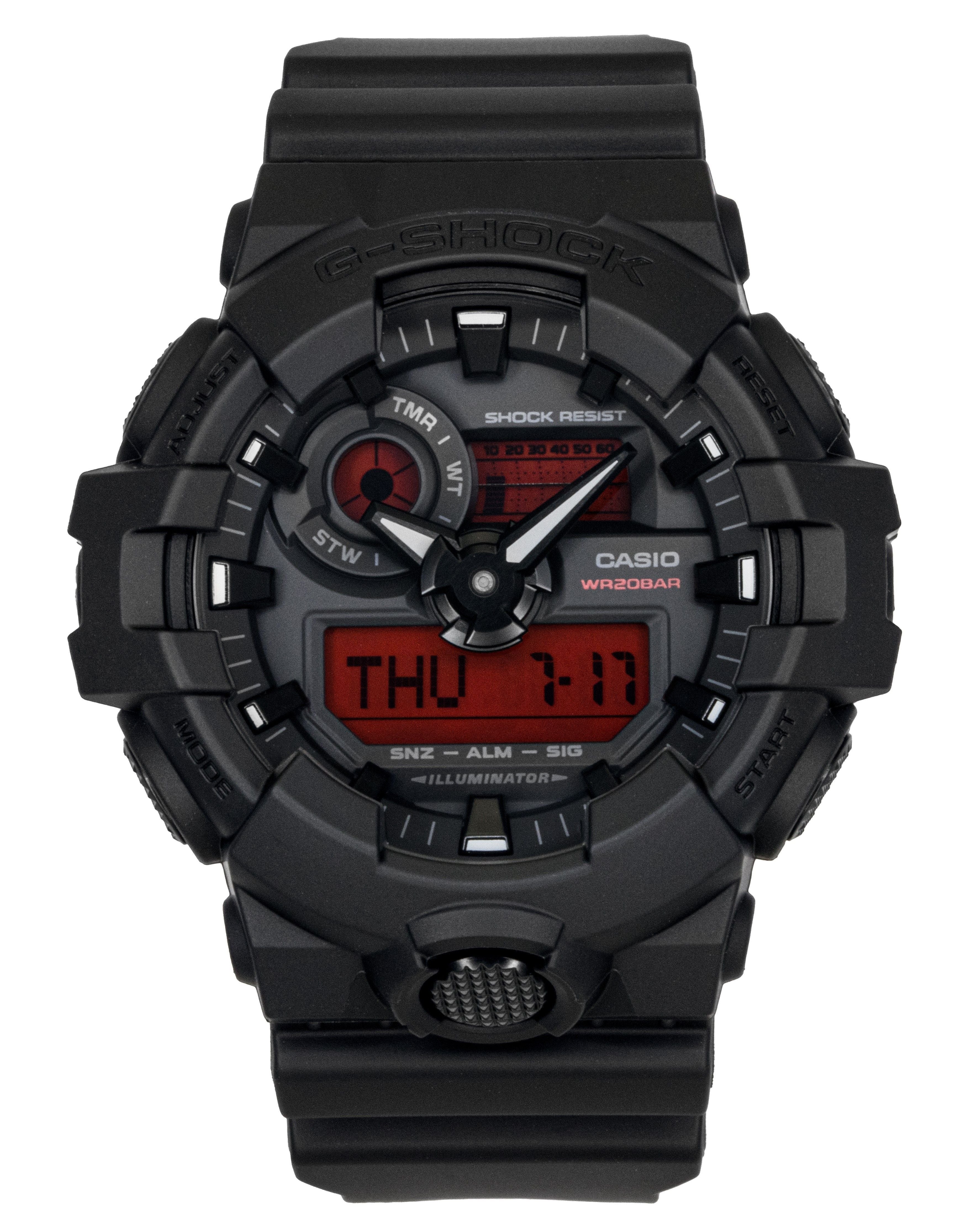 Casio G - Shock Analog Digital Resin Strap Black Dial Quartz GA - 700BBR - 1A 200M Men's Watch - Prestige Stones