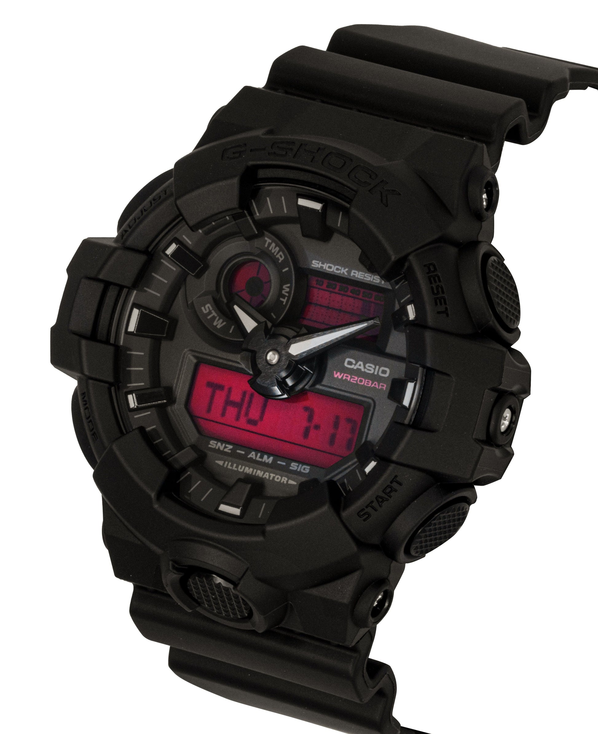 Casio G - Shock Analog Digital Resin Strap Black Dial Quartz GA - 700BBR - 1A 200M Men's Watch - Prestige Stones