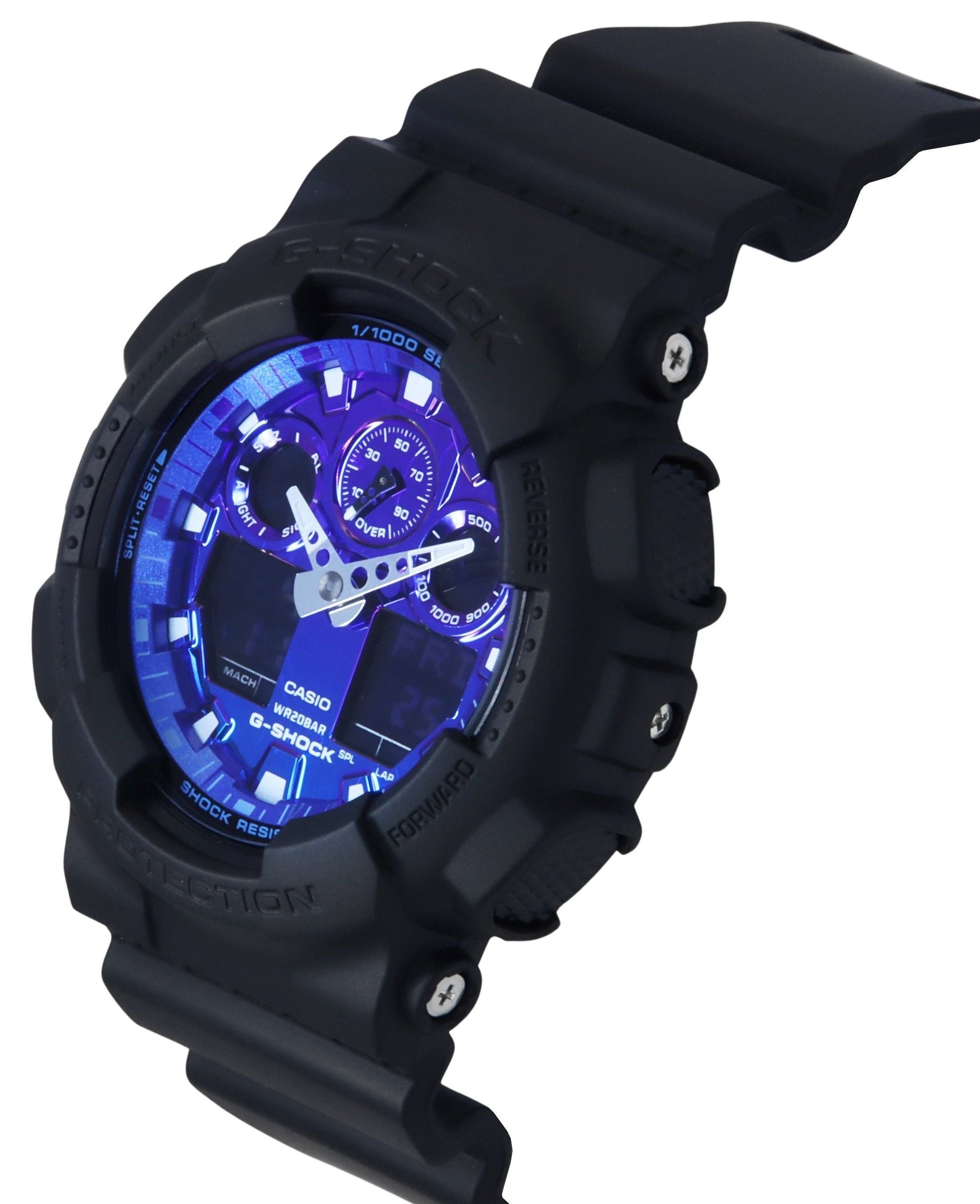 Casio G - Shock Analog Digital Resin Strap Blue Dial Quartz GA - 100FL - 1A 200M Men's Watch - Prestige Stones