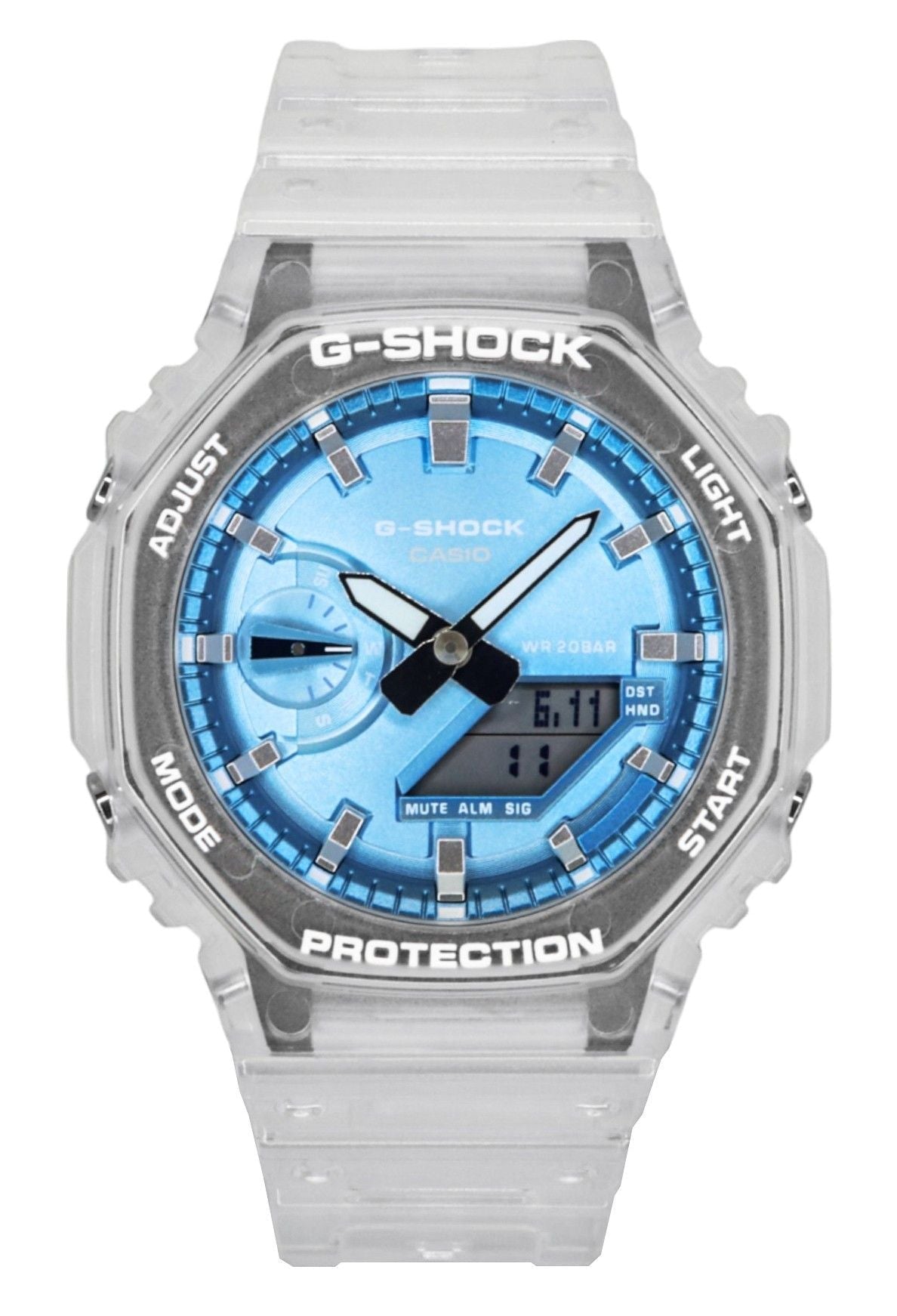 Casio G - Shock Analog Digital Resin Strap Blue Dial Quartz GA - 2100BM - 7A2 200M Unisex Watch - Prestige Stones
