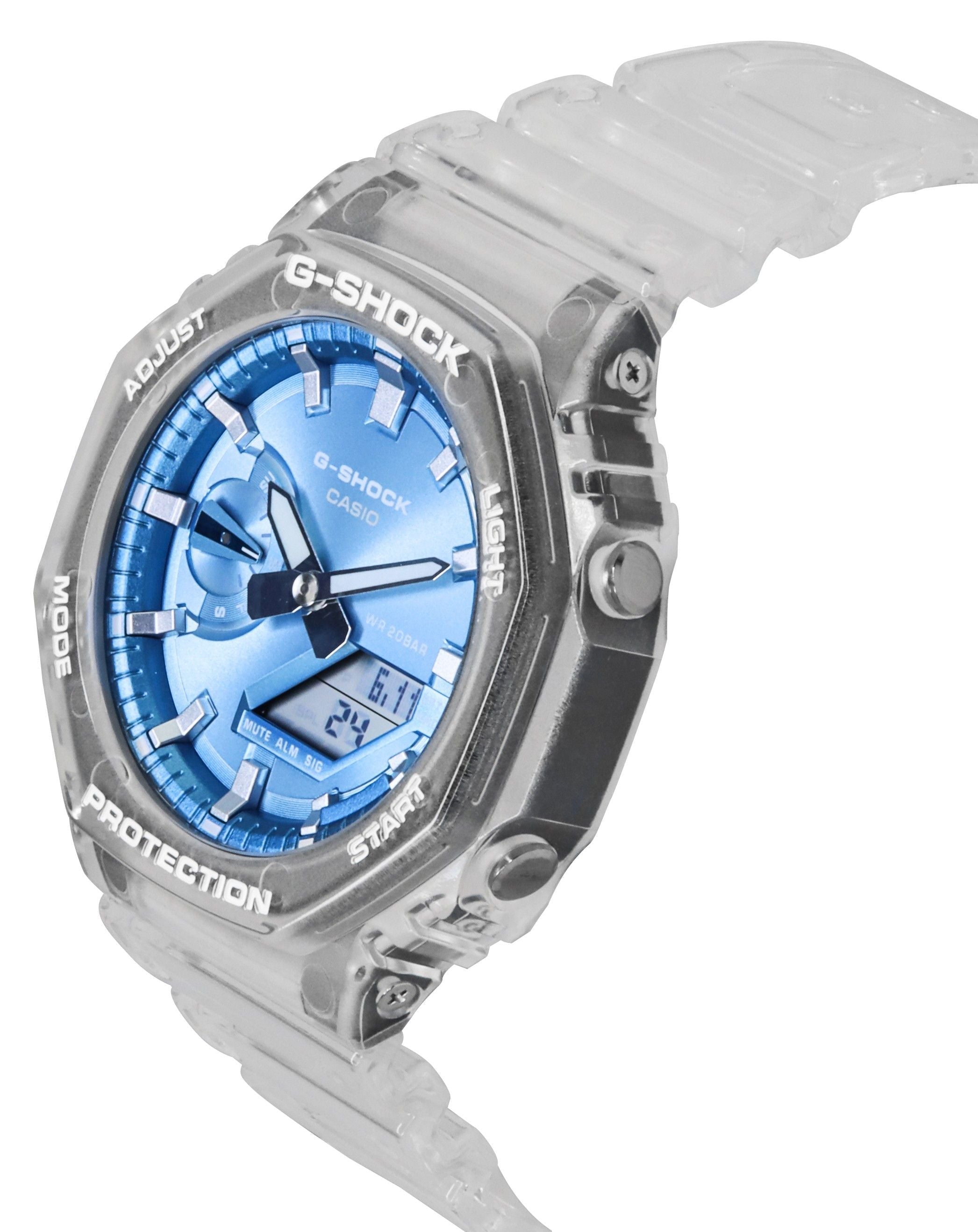 Casio G - Shock Analog Digital Resin Strap Blue Dial Quartz GA - 2100BM - 7A2 200M Unisex Watch - Prestige Stones