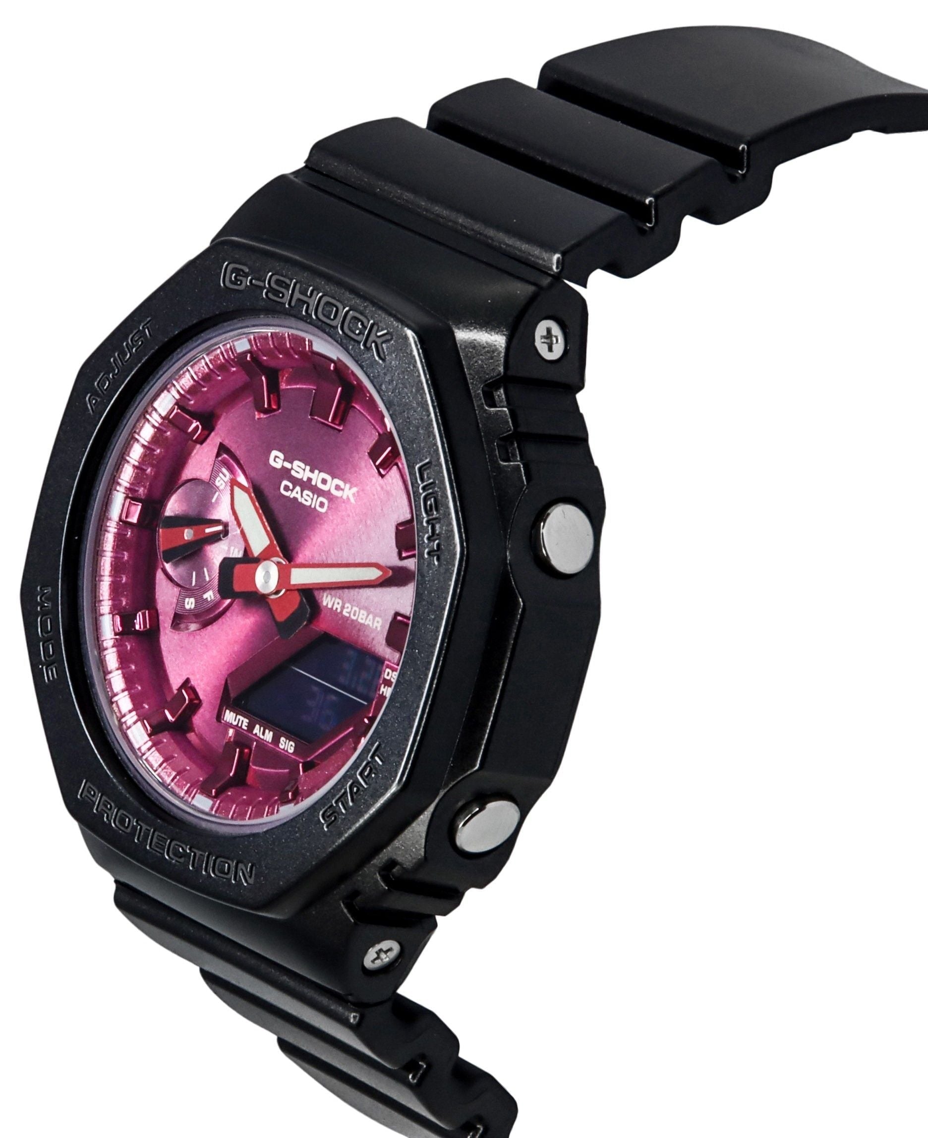 Casio G - Shock Analog Digital Resin Strap Burgundy Dial Quartz GMA - S2100RB - 1A 200M Women's Watch - Prestige Stones