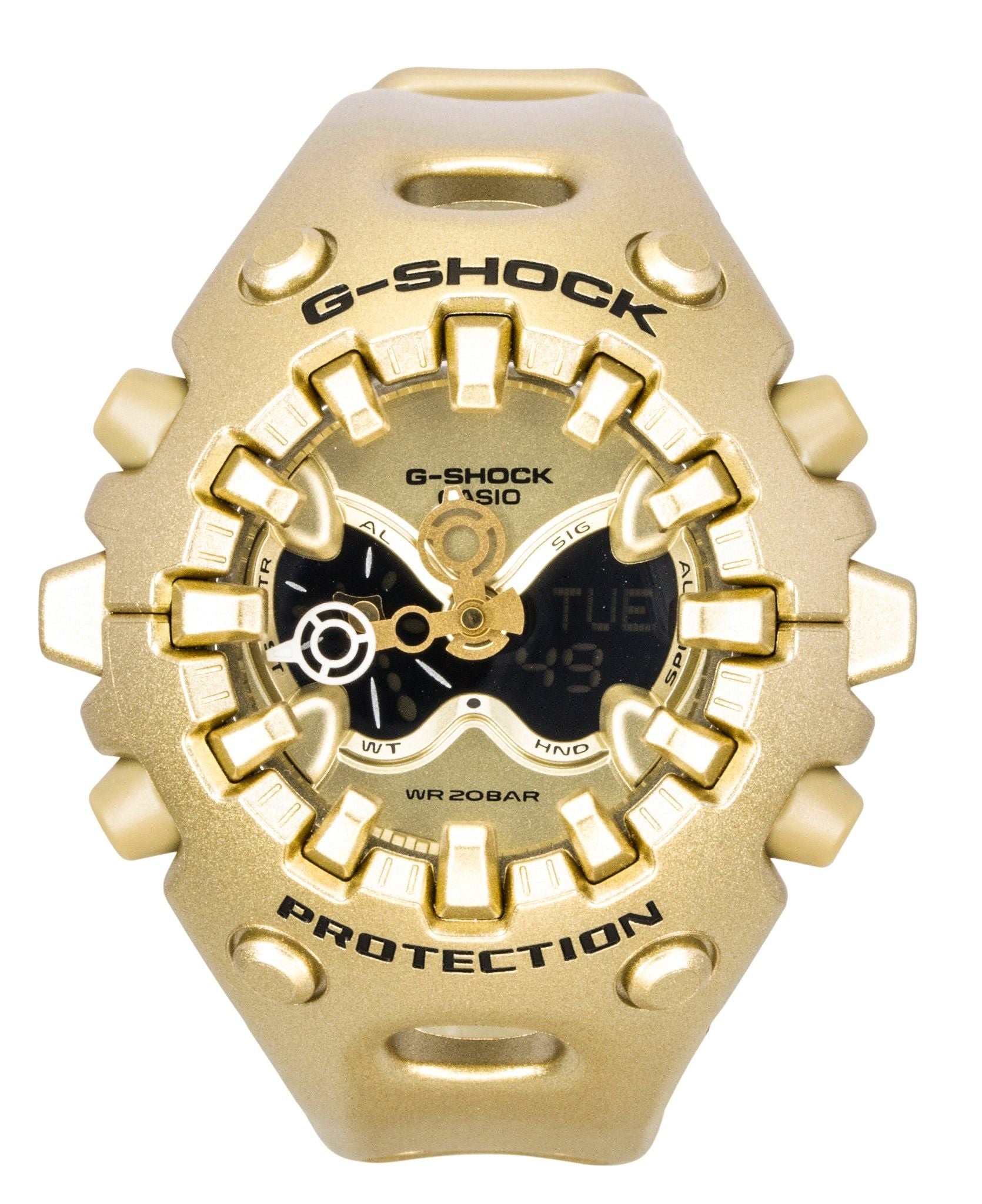 Casio G - Shock Analog Digital Resin Strap Gold Dial Quartz GA - V01A - 9A 200M Unisex Watch - Prestige Stones