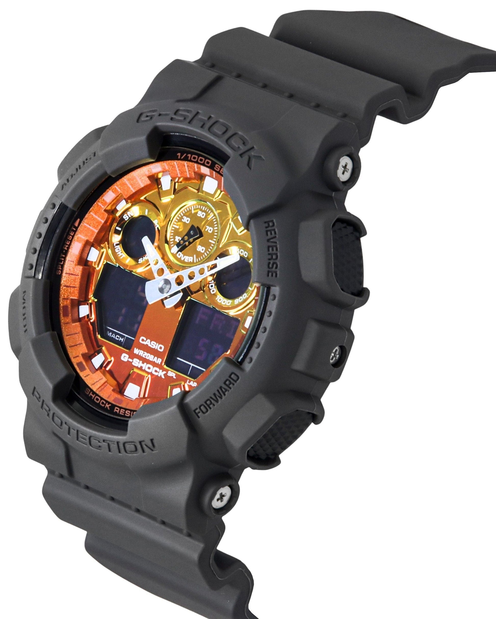Casio G - Shock Analog Digital Resin Strap Multicolor Dial Quartz GA - 100FL - 8A 200M Men's Watch - Prestige Stones