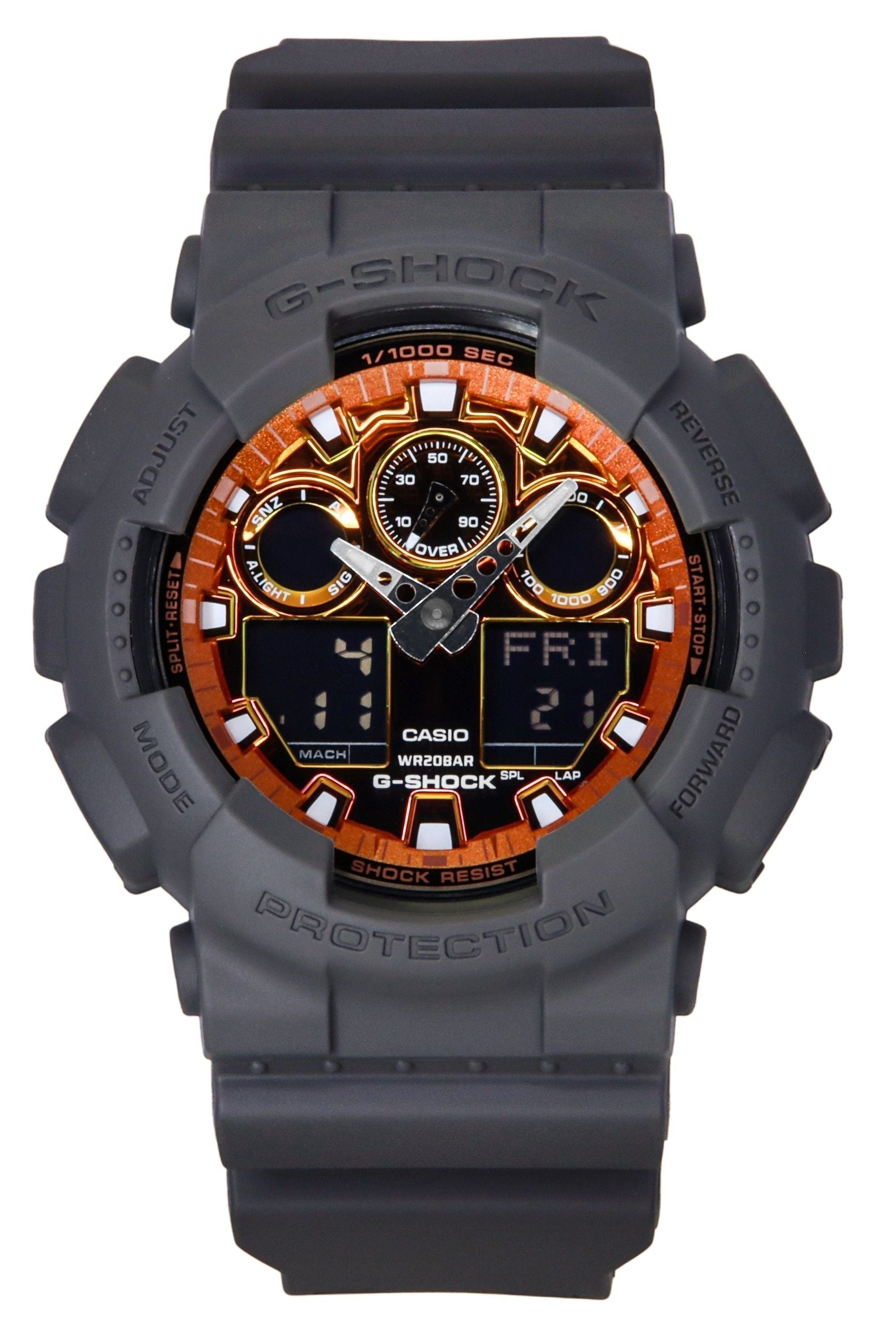 Casio G - Shock Analog Digital Resin Strap Multicolor Dial Quartz GA - 100FL - 8A 200M Men's Watch - Prestige Stones