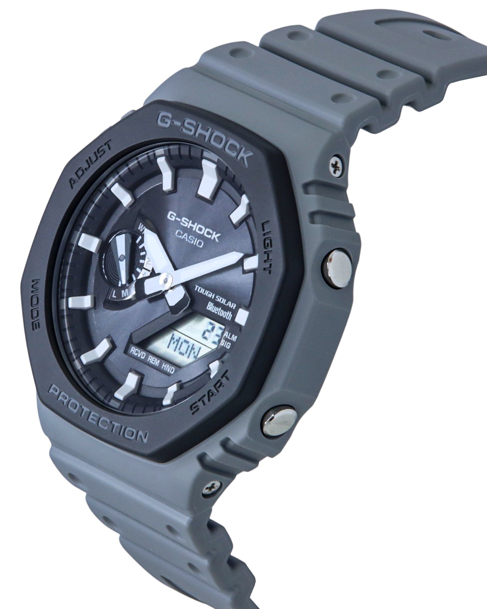 Casio G - Shock Analog Digital Smartphone Link Bio - Based Resin Strap Grey Dial Tough Solar GA - B2100LUU - 8A 200M Men's Watch - Prestige Stones
