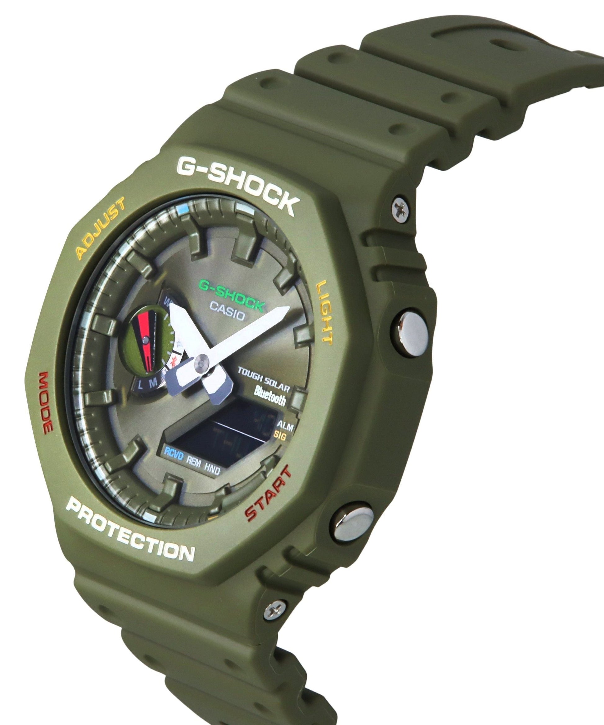 Casio G - Shock Analog Digital Smartphone Link Bluetooth Green Dial Solar GA - B2100FC - 3A 200M Men's Watch - Prestige Stones