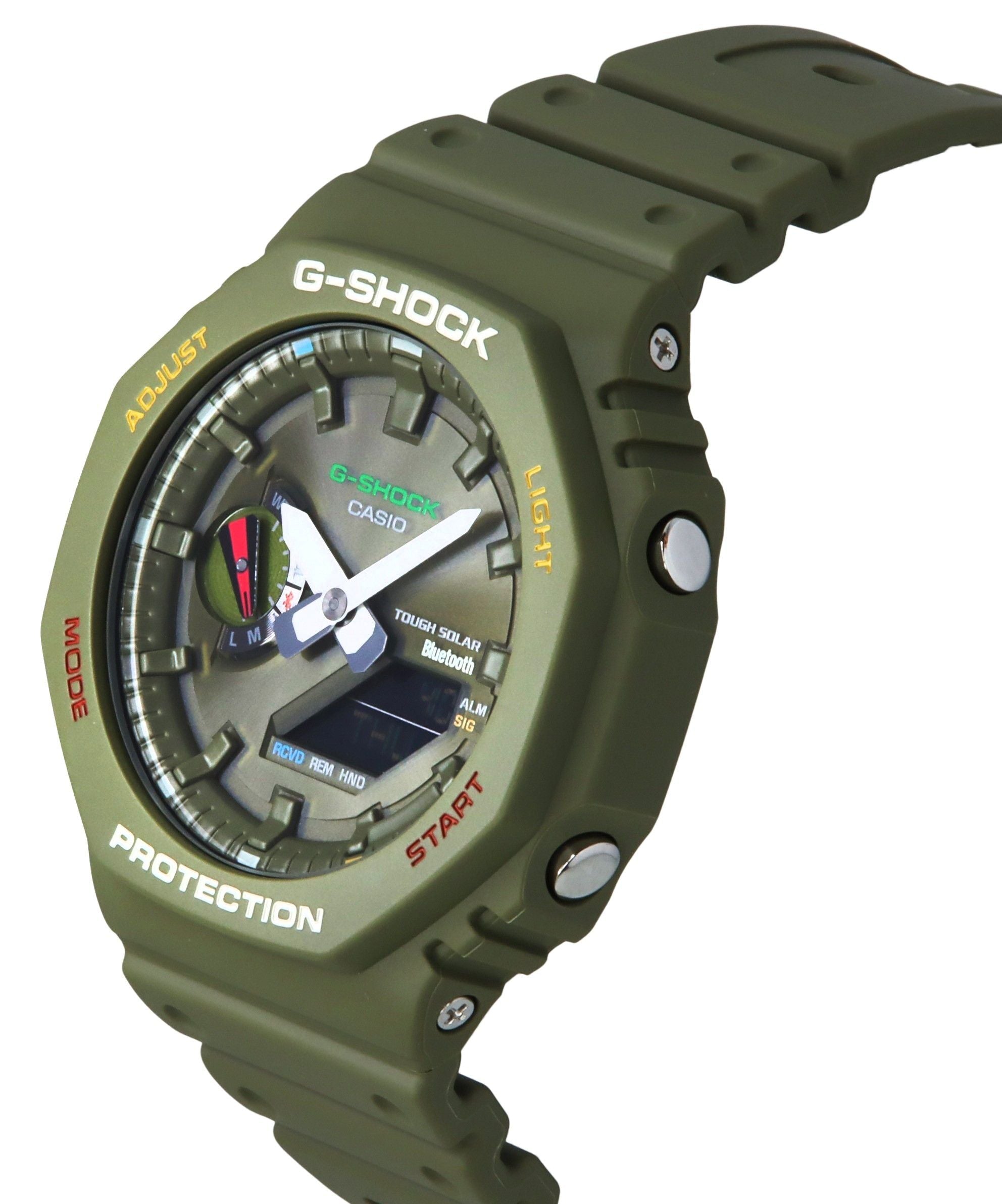 Casio G - Shock Analog Digital Smartphone Link Bluetooth Green Dial Solar GA - B2100FC - 3A 200M Men's Watch - Prestige Stones
