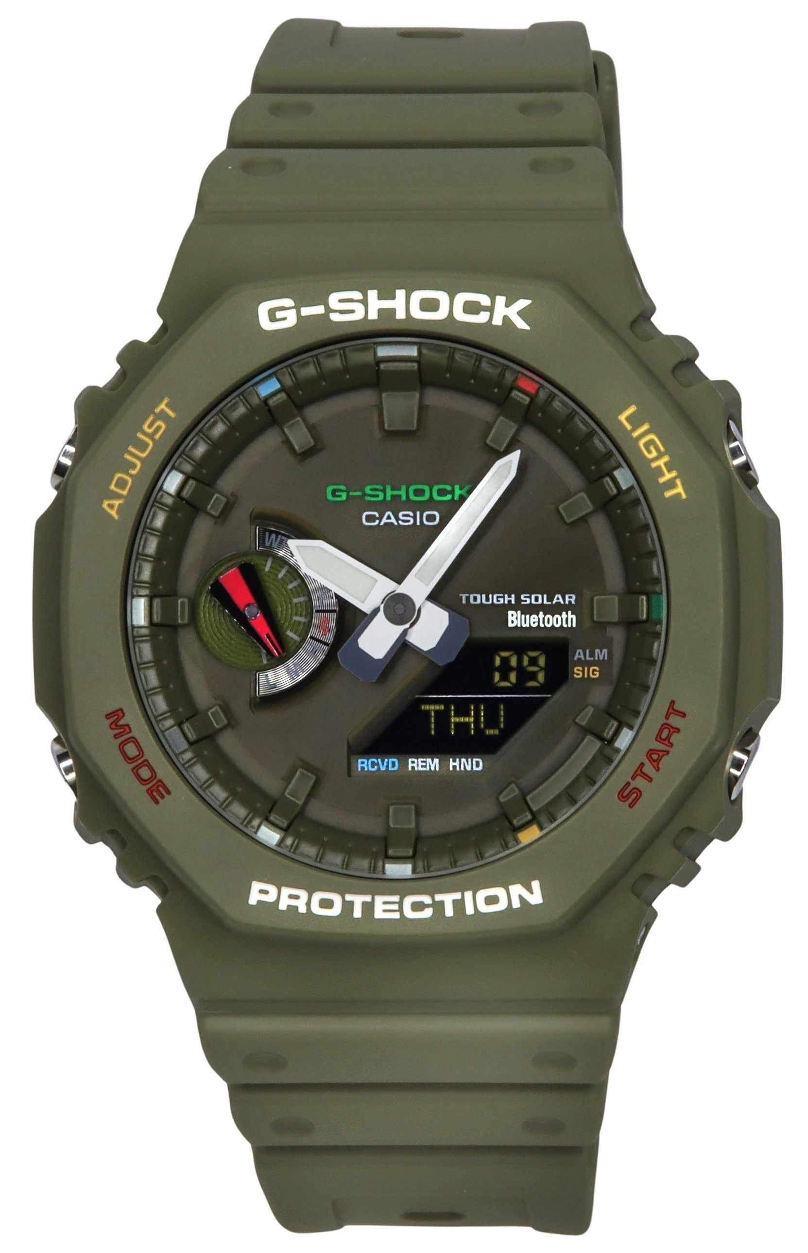 Casio G - Shock Analog Digital Smartphone Link Bluetooth Green Dial Solar GA - B2100FC - 3A 200M Men's Watch - Prestige Stones