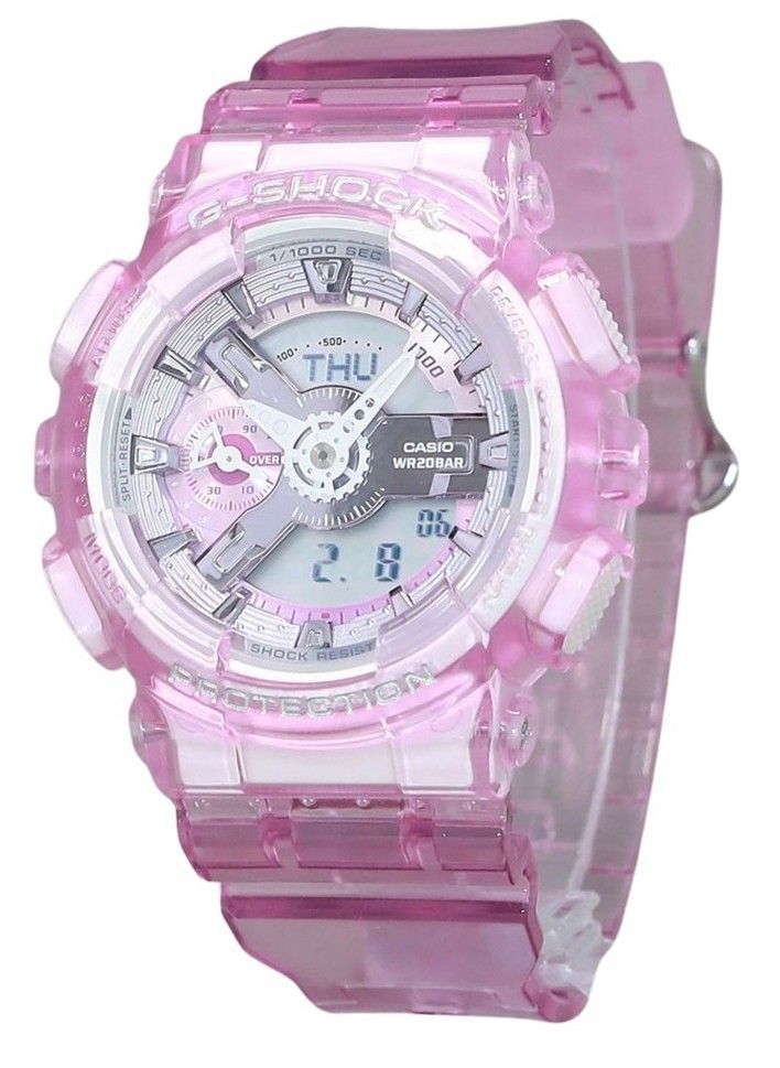 Casio G - Shock Analog Digital Virtual Worlds Translucent Pink Multicolor Dial Quartz GMA - S110VW - 4A 200M Women's Watch - Prestige Stones