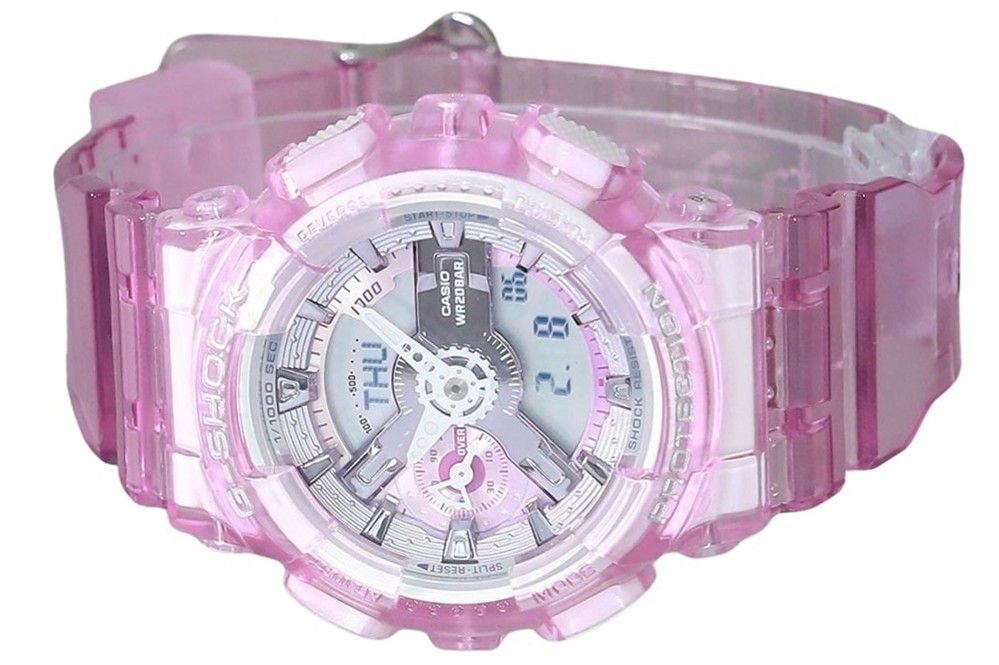 Casio G - Shock Analog Digital Virtual Worlds Translucent Pink Multicolor Dial Quartz GMA - S110VW - 4A 200M Women's Watch - Prestige Stones