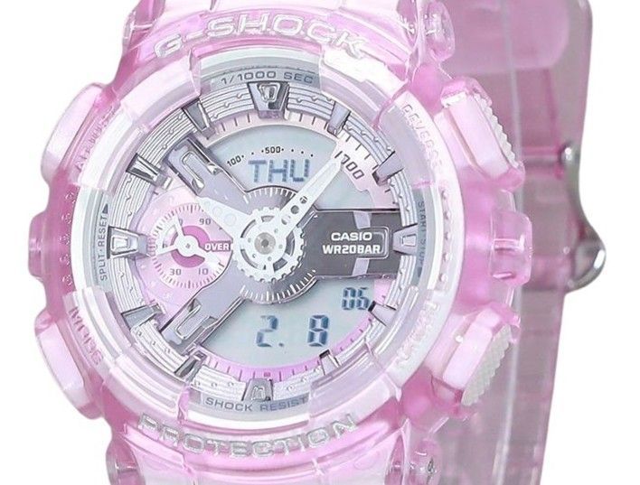 Casio G - Shock Analog Digital Virtual Worlds Translucent Pink Multicolor Dial Quartz GMA - S110VW - 4A 200M Women's Watch - Prestige Stones