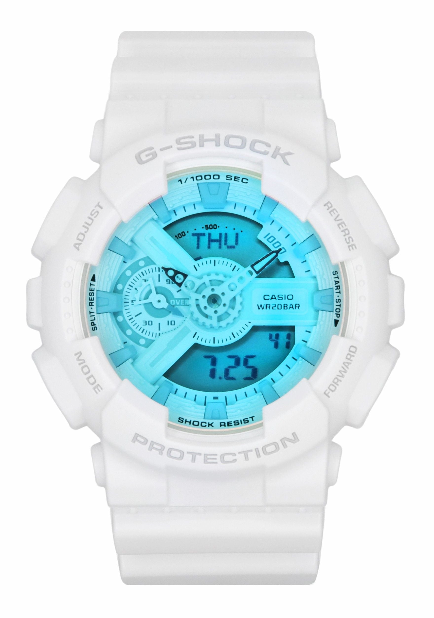 Casio G - Shock Analog Digital White Resin Strap Multicolor Dial Quartz GA - 110TL - 7A 200M Men's Watch - Prestige Stones