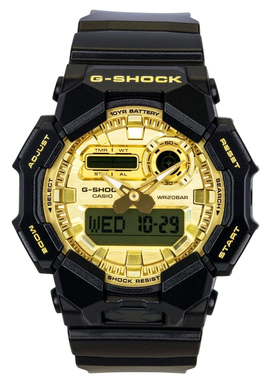 Casio G - Shock Bio - Based Resin Strap Analog Digital Gold Dial Quartz GA - 010GGB - 1A9 200M Men's Watch - Prestige Stones