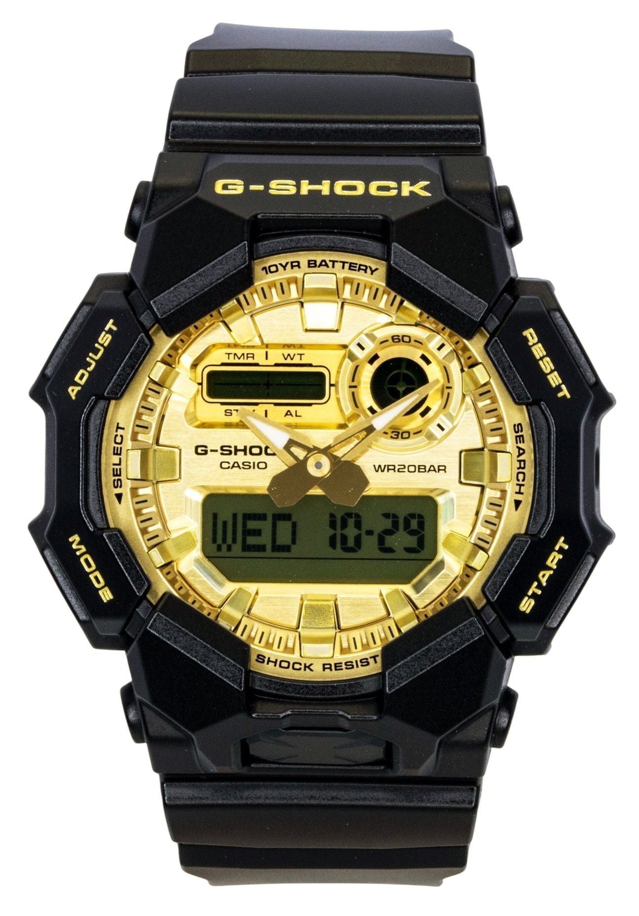 Casio G - Shock Bio - Based Resin Strap Analog Digital Gold Dial Quartz GA - 010GGB - 1A9 200M Men's Watch - Prestige Stones