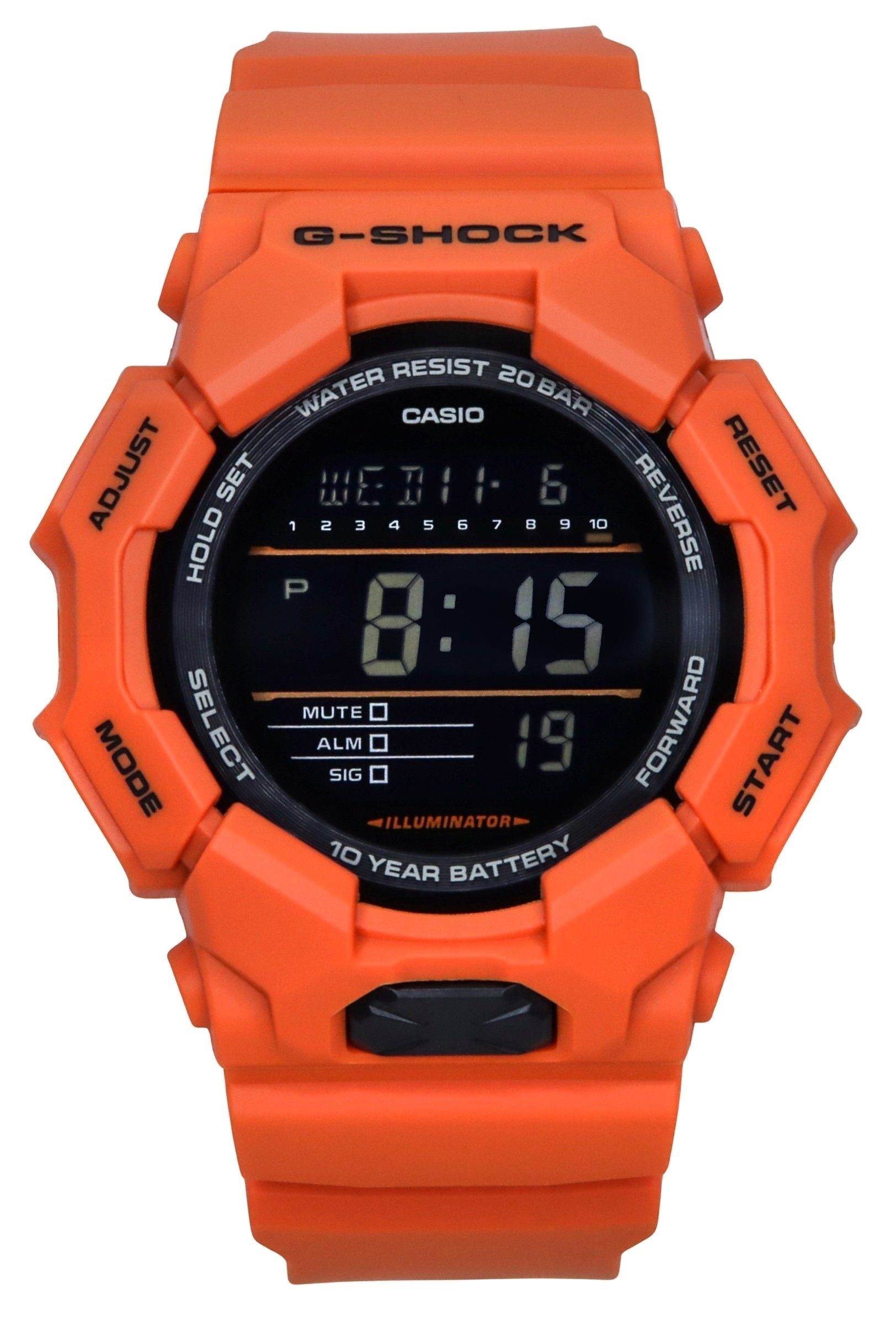 Casio G - Shock Digital Bio - Based Orange Resin Strap Black Dial Quartz GD - 010 - 4 200M Men's Watch - Prestige Stones