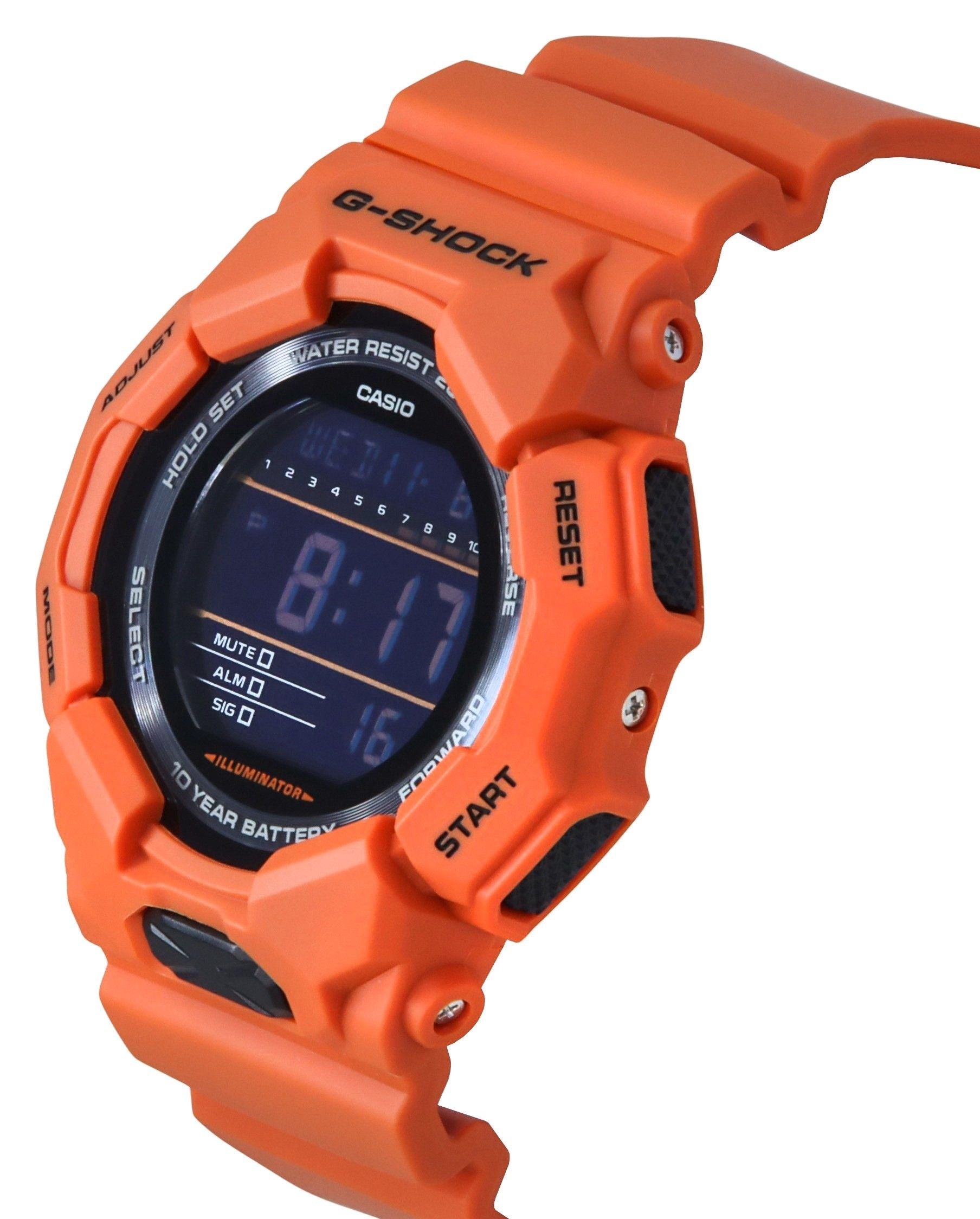 Casio G - Shock Digital Bio - Based Orange Resin Strap Black Dial Quartz GD - 010 - 4 200M Men's Watch - Prestige Stones