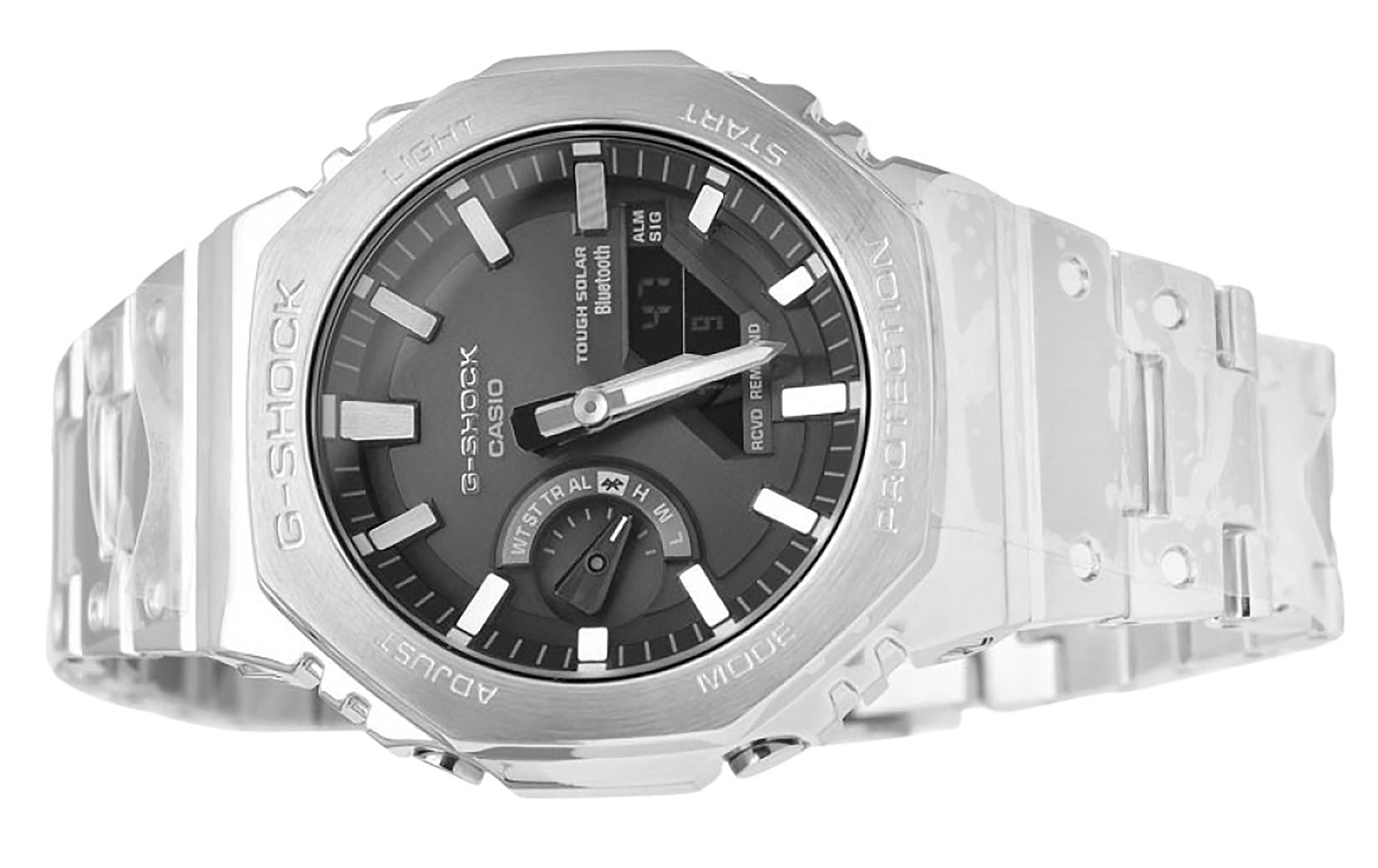 Casio G - Shock Full Metal Analog Digital Smartphone Link Grey Dial Tough Solar GM - B2100SD - 1A 200M Men's Watch - Prestige Stones