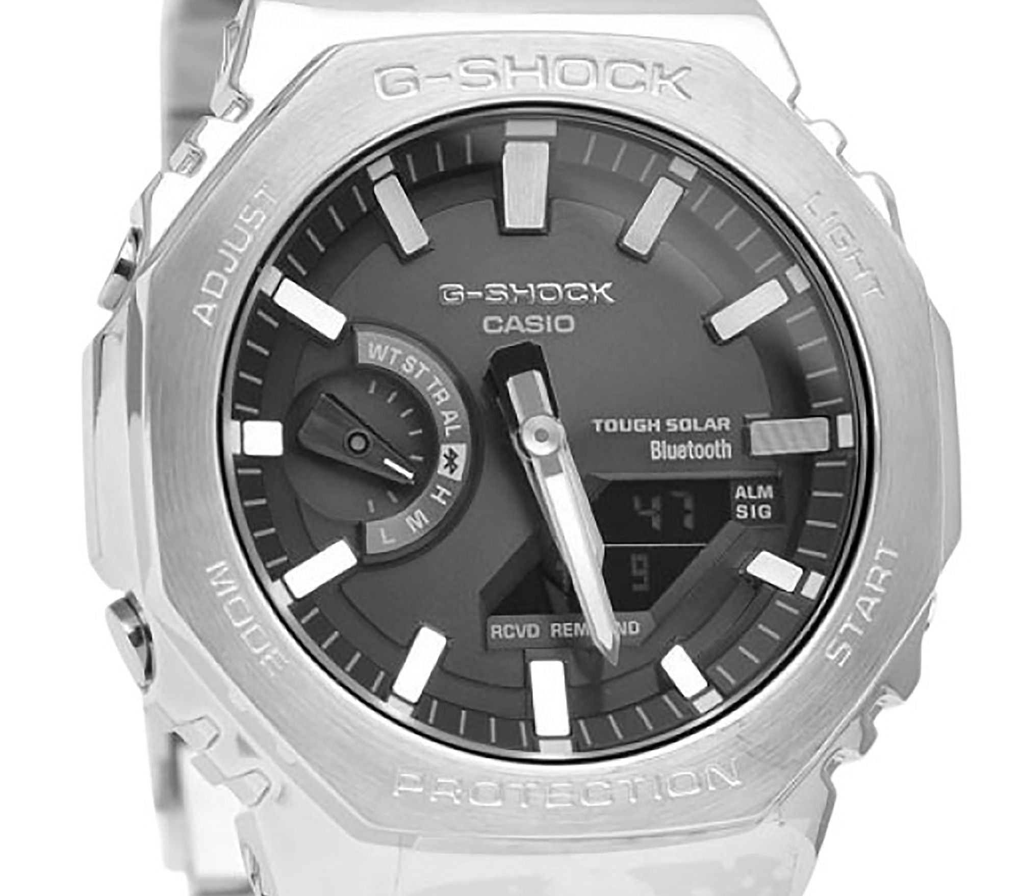 Casio G - Shock Full Metal Analog Digital Smartphone Link Grey Dial Tough Solar GM - B2100SD - 1A 200M Men's Watch - Prestige Stones