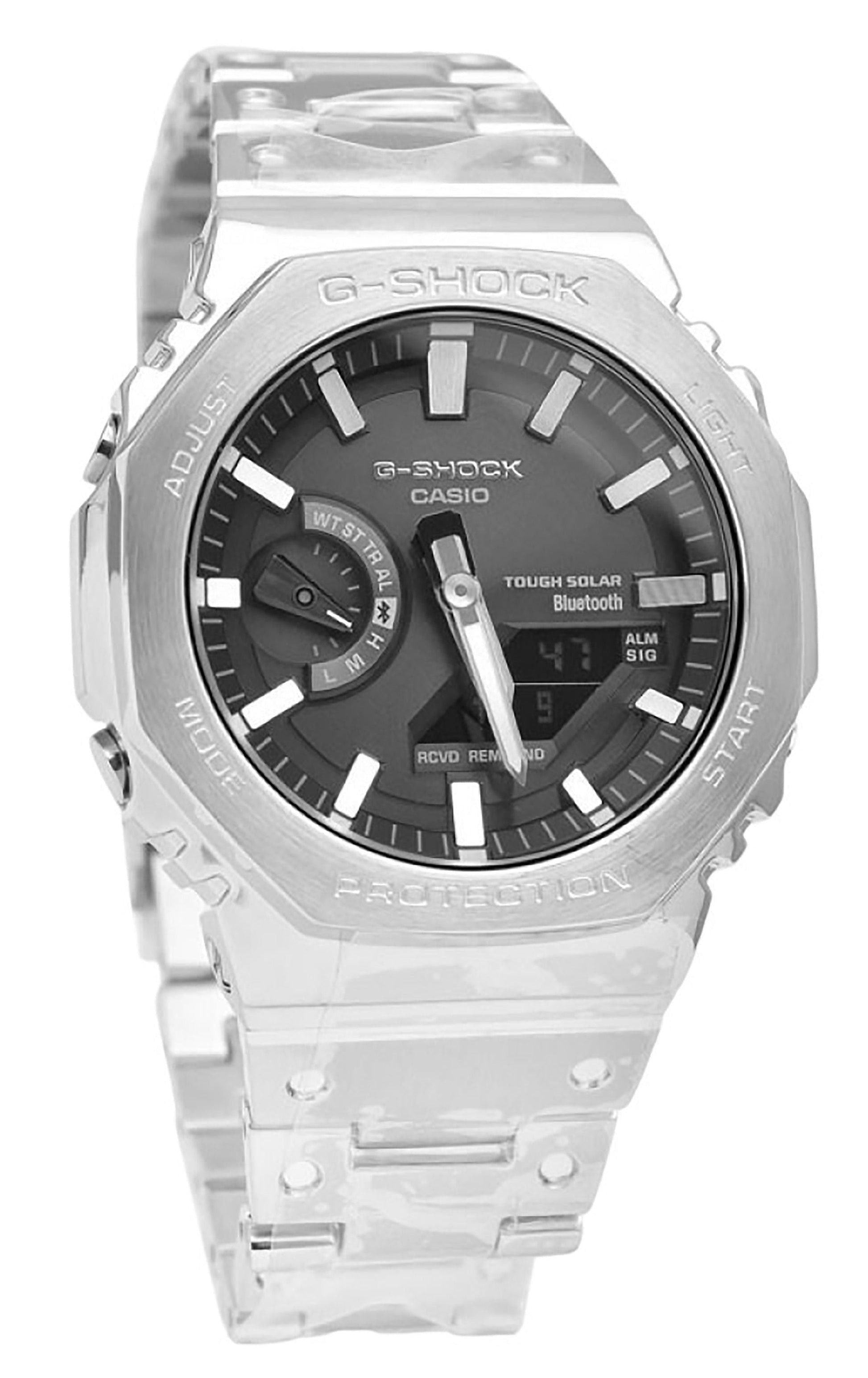 Casio G - Shock Full Metal Analog Digital Smartphone Link Grey Dial Tough Solar GM - B2100SD - 1A 200M Men's Watch - Prestige Stones